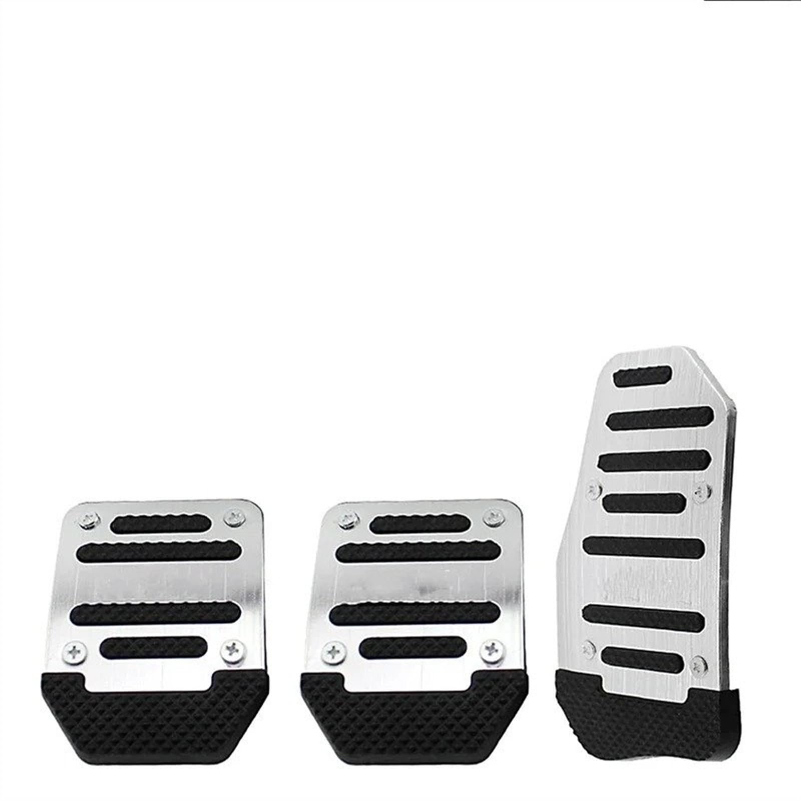 Pedalkappen Universal Aluminium Auto Automatikgetriebe Pedal Cover Set Kit Anti Skid Pedal Bremse Kupplung Gaspedal Abdeckungen Bremse Pedalkappen(Manual Silver Set) von CENAP