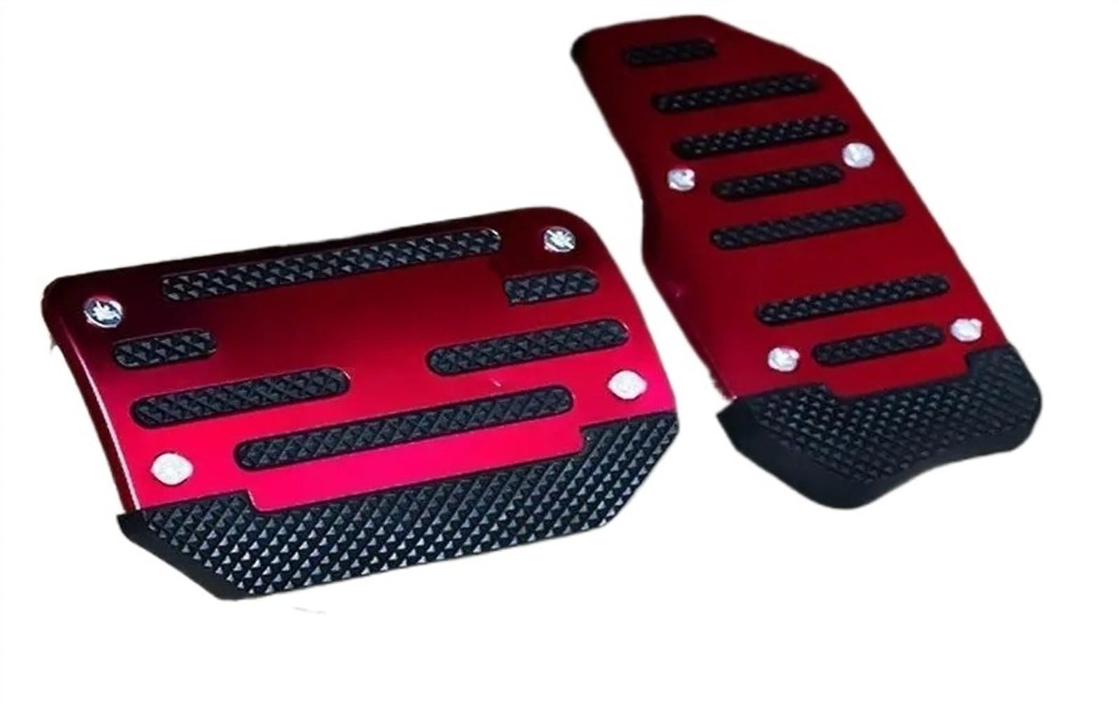 Pedalkappen Universal-Autopedalabdeckung Aus Aluminium Für Automatikgetriebe, Bremse, Kraftstoff, Gas, Fußpolster, Set, Pedale, Rot, Blau, Silber Bremse Pedalkappen(Automatic Red Set) von CENAP