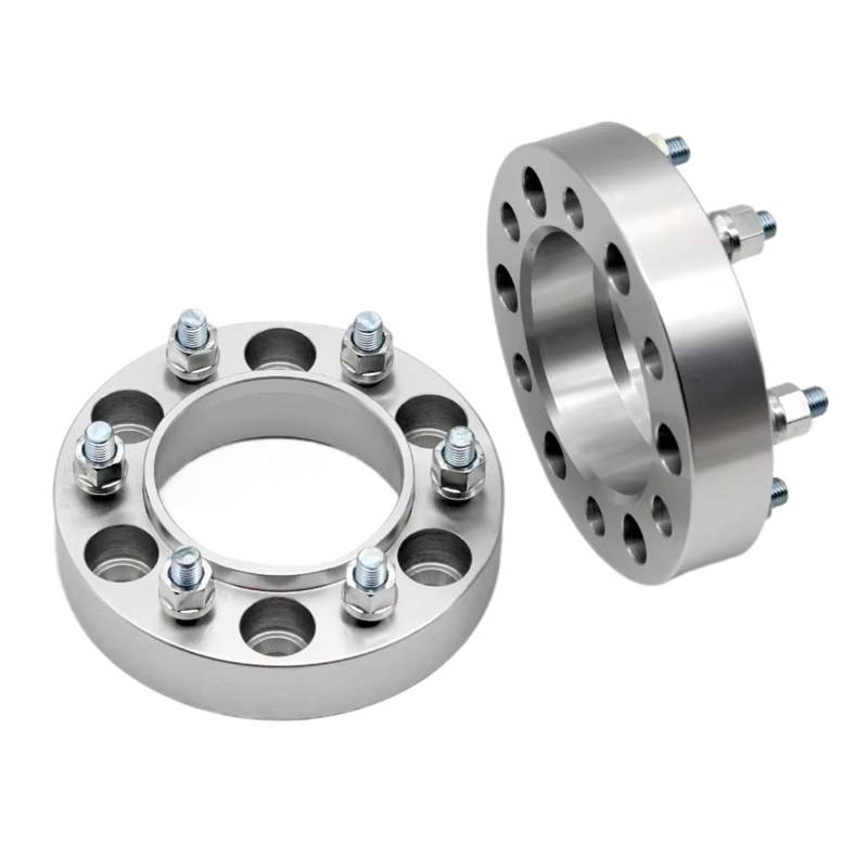 Spurverbreiterung Für KIA Für Mohave 12x1,5 2PCS 25/30/35/40/45mm PCD 6x114,3 67,1mm Spurverbreiterungen Adapter 6 Lug Spurverbreiterungen(2pieces 50mm Silver) von CENAP