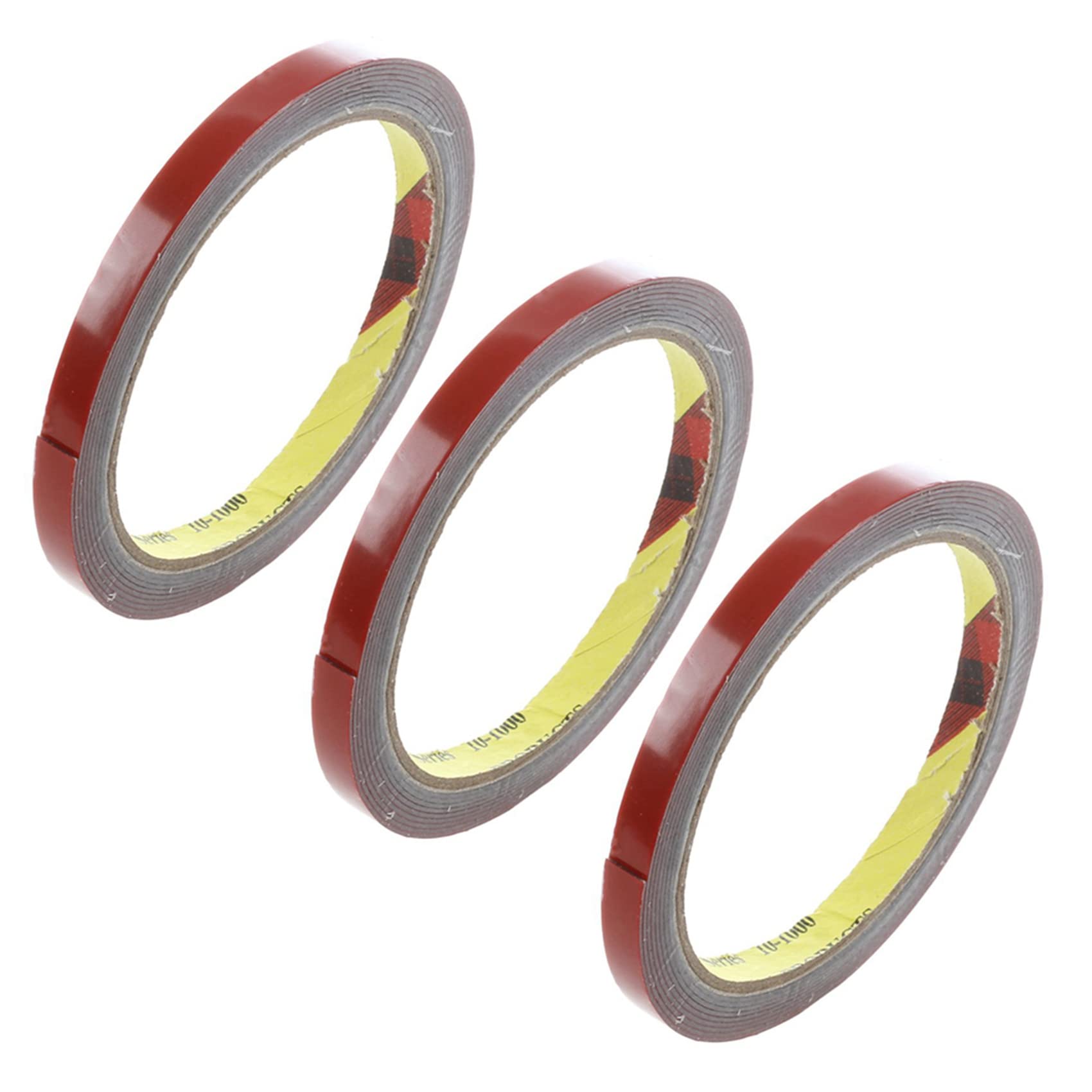 CENMEN 3 x Klebeband, doppelseitig, stark, stark, Schaumstoffband für das Auto, 8 mm x Rot von CENMEN