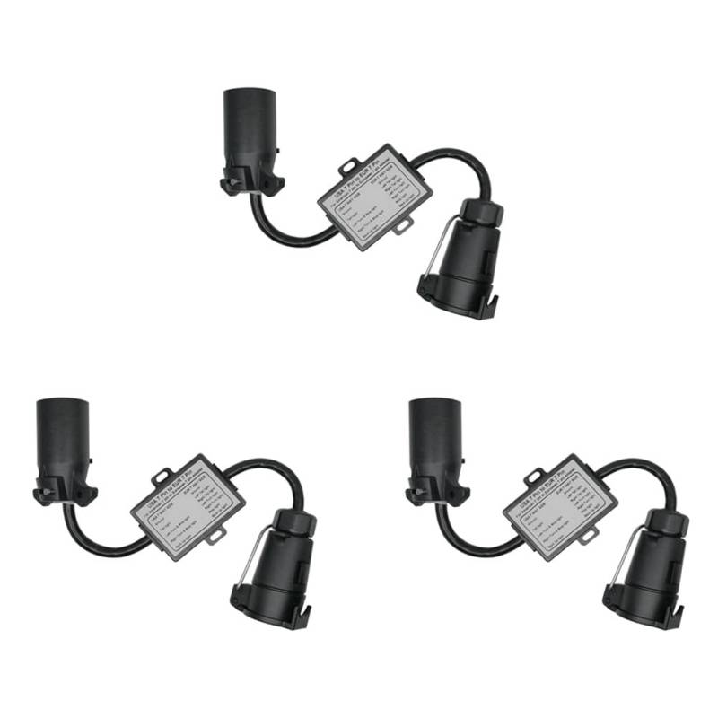 CENMEN 3X AnhäNger-Licht-Stecker, USA auf EU, 7-Wege-Steckdosen-Stecker-Adapter, Fahrzeug-Linker, AnhäNger-Stecker, AnhäNgerkupplung, AnhäNger-Stecker-Adapter von CENMEN