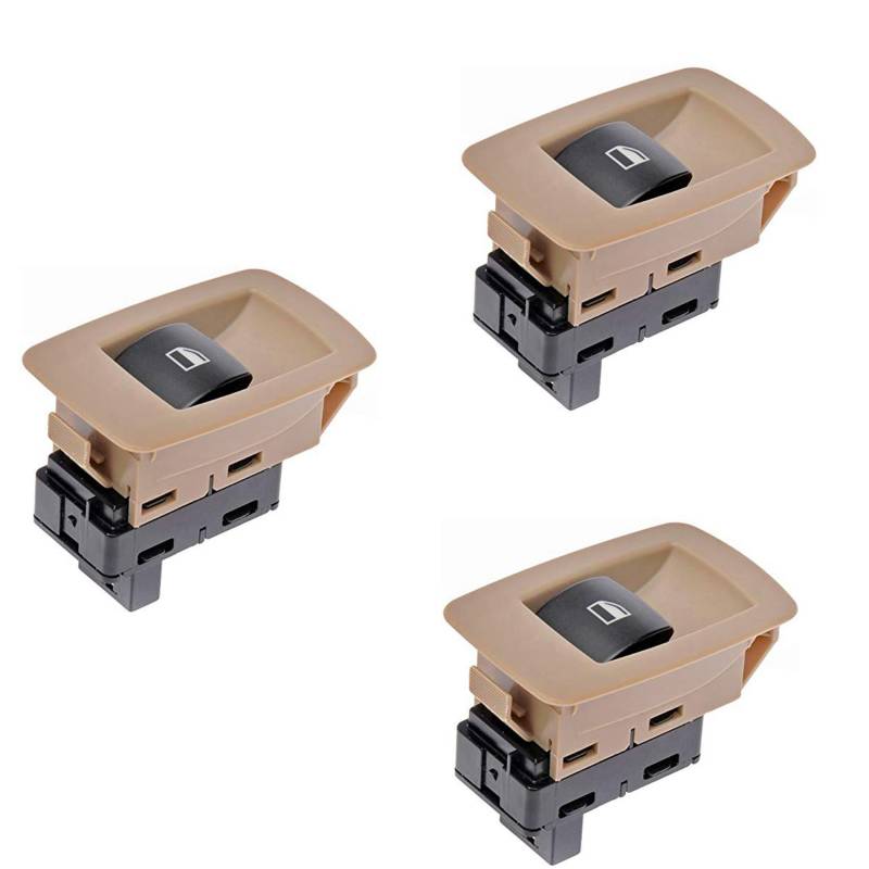 CENMEN 3X Auto Beige bei Fahrer Seite Knopf Schalter für Front- / Heck Scheiben Heber für E90,E91,323I,325I,328I 61316945876 von CENMEN