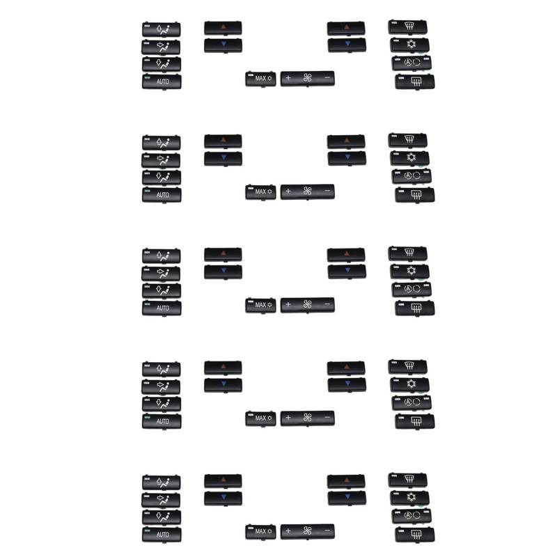 CENMEN 5X 14 Tasten Tasten Kappe Auto Klimaanlage A/C Bedienfeld Schalter Tasten Tasten Abdeckung für E39 E53 525I 530I 540I M5 X5 von CENMEN