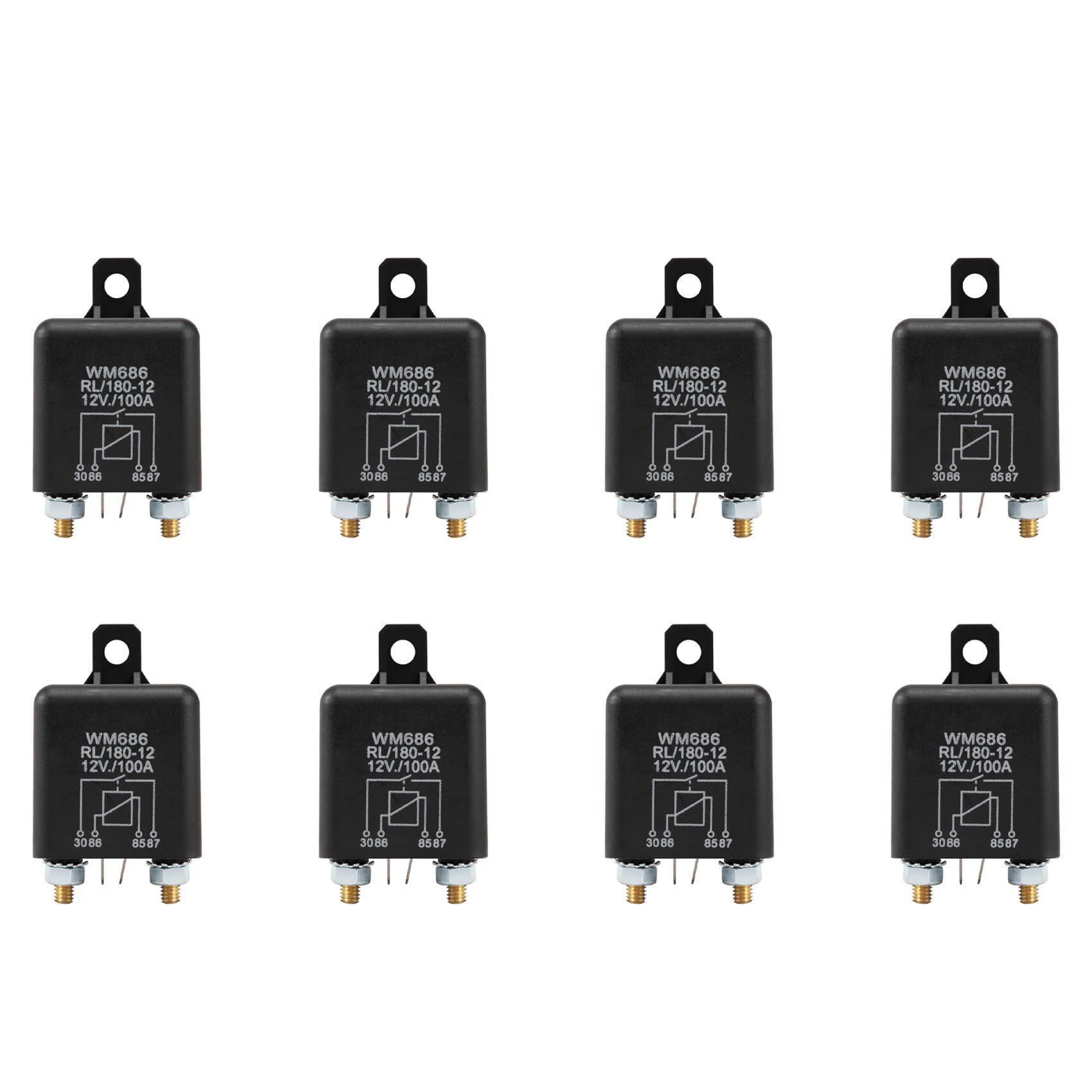 CENMEN 8X 12V 100Amp 4-Pin Schwer Pflicht EIN/Aus Schalter Split Charge Relay für Auto Boot Van Schwarz von CENMEN