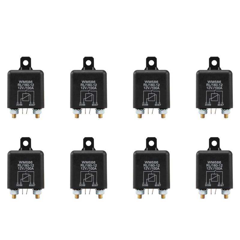 CENMEN 8X 12V 100Amp 4-Pin Schwer Pflicht EIN/Aus Schalter Split Charge Relay für Auto Boot Van Schwarz von CENMEN