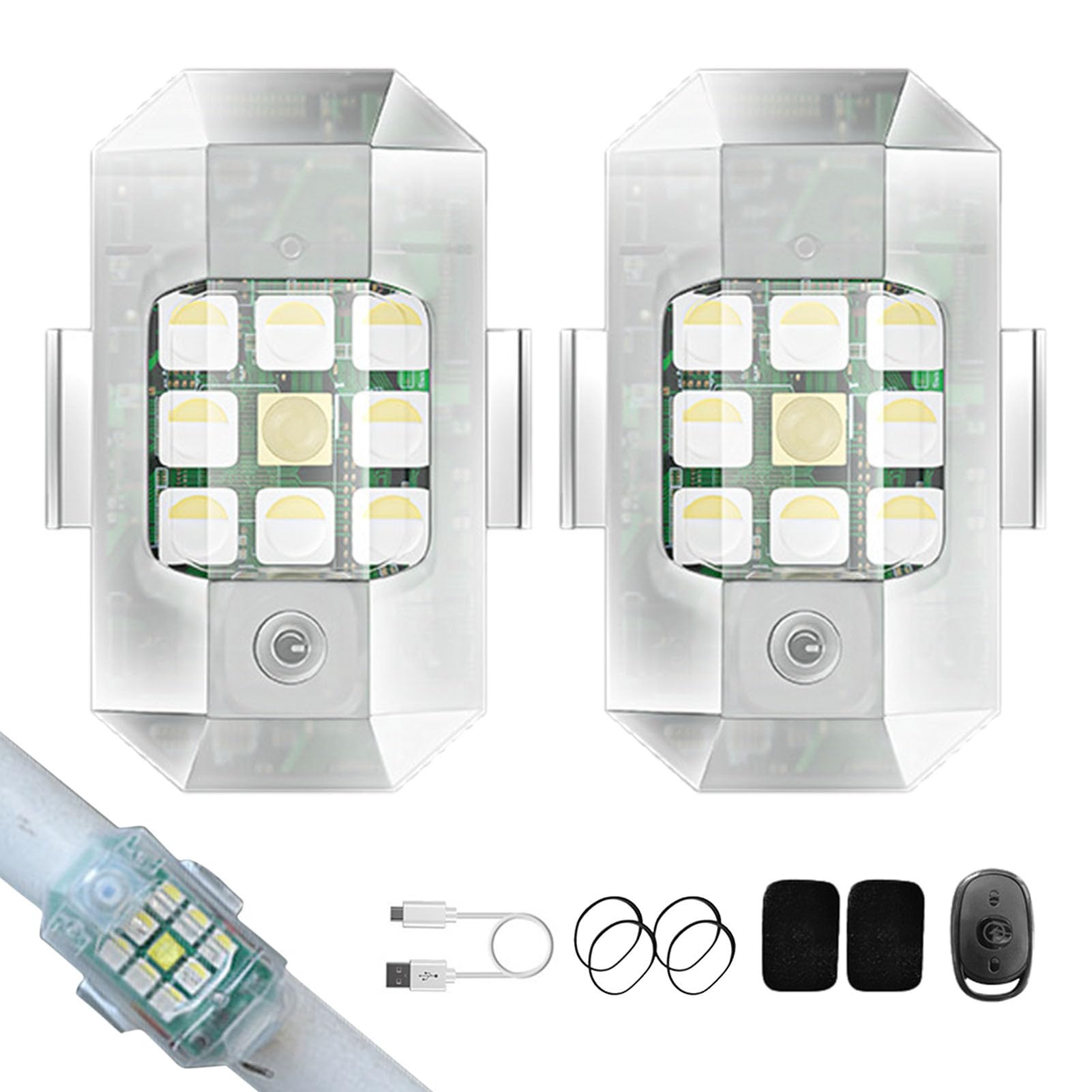 LED-Stroboskoplichter für Auto, wasserdicht, 7 Farben, Mini-Stroboskoplicht für Autos, Fahrräder, LKWs, Roller, LED-Sicherheitslicht Cenmoo von CENMOO