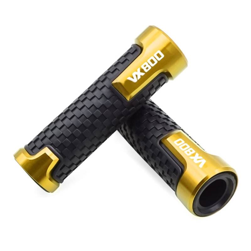 CENSIMYD for Su@zuk*i VX800 L/H/R/T VS51B 1990-1996 VX 800 Motorrad 7/8 "22mm Aluminium Gummi Anti-Rutsch Lenker Lenker Handgriffe Griffleiste Griffe(Gold) von CENSIMYD