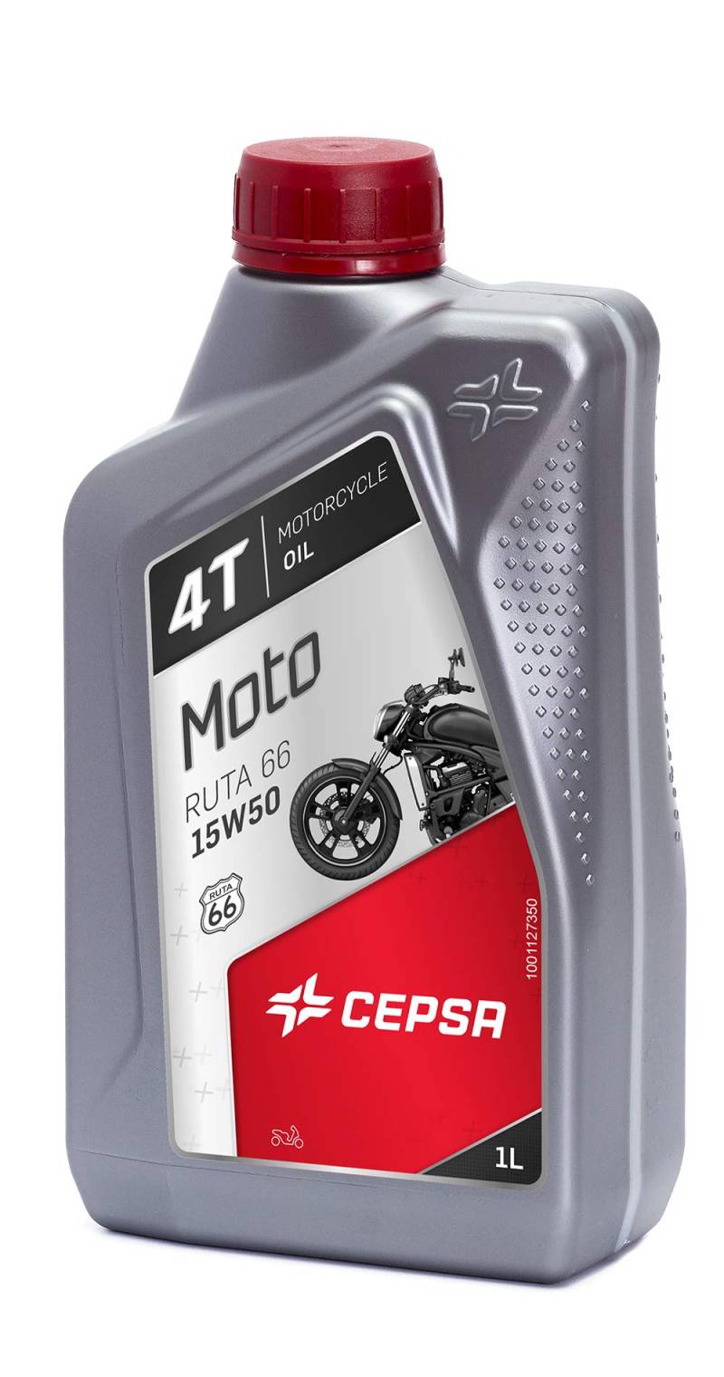 CEPSA 514254187 Moto 4T Ruta 66 15W50 Mineralöl Mehrbereichs-Schmierstoff für Viertakt-Motorräder, 1 L von CEPSA