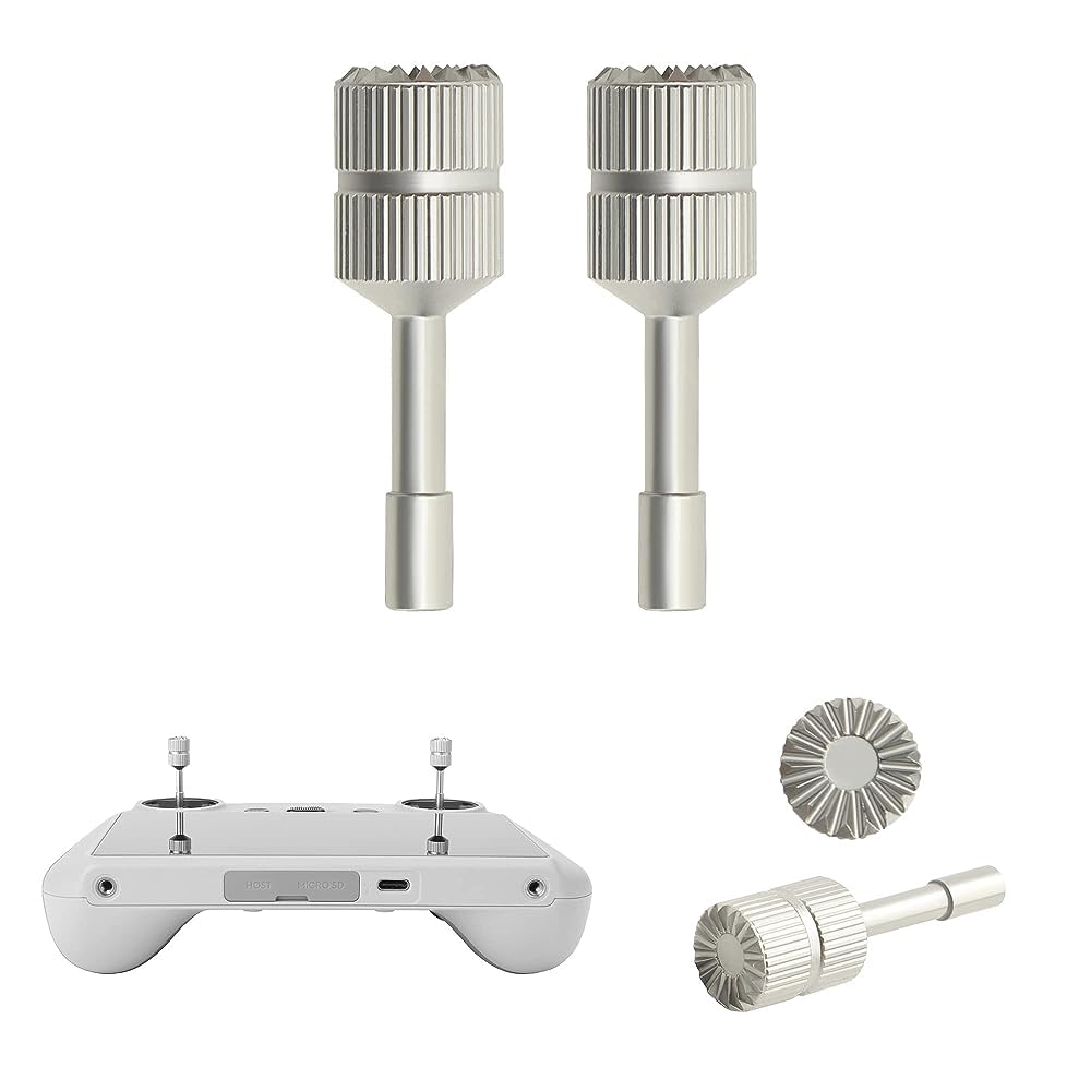 CERFFOOL Joystick Drohne aus Aluminiumlegierung für DJI RC 2/1, Ersatz für Controller-Stock, rutschfest, Ersatzteile für DJI Air 3S/Mini 4 Pro/Flip/Neo (Titan, verlängerter Rocker) von CERFFOOL