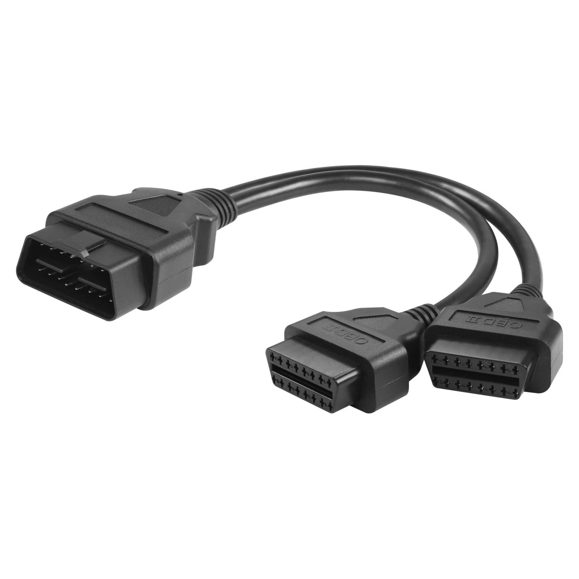 CERRXIAN 30 cm/1 Fuß OBD2 OBDII 16 Pin Splitter Y-Kabel 1 Stecker auf 2 Buchsen Verlängerungskabel von CERRXIAN