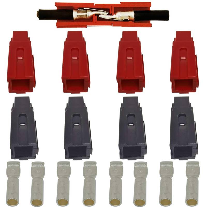 CESFONJER Batterie Stecker 75A, Batterie Schnellkupplung Stecker Terminal/Steckverbindung/Stecker/Batterie verbindung 75A (4 Paar Rot+Schwarz) von CESFONJER