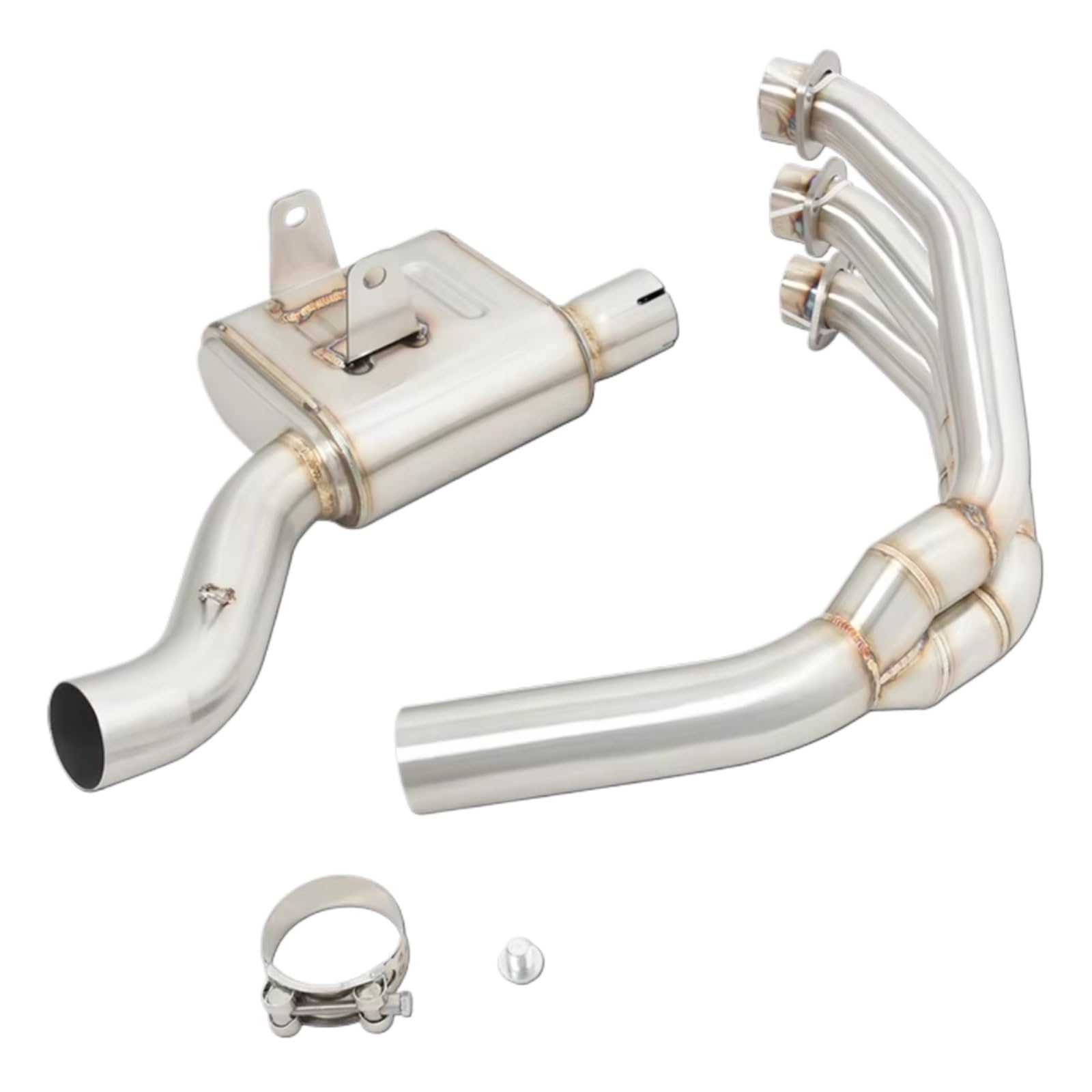 CEWSUIO Für Trident 660 Motorradauspuff Für Escape Modifiziertes Vorderes Mittelverbindungsrohr 51 Mm Mit Gegendruckschalldämpfer Motorradauspuffrohr Motorrad Auspuffrohr von CEWSUIO