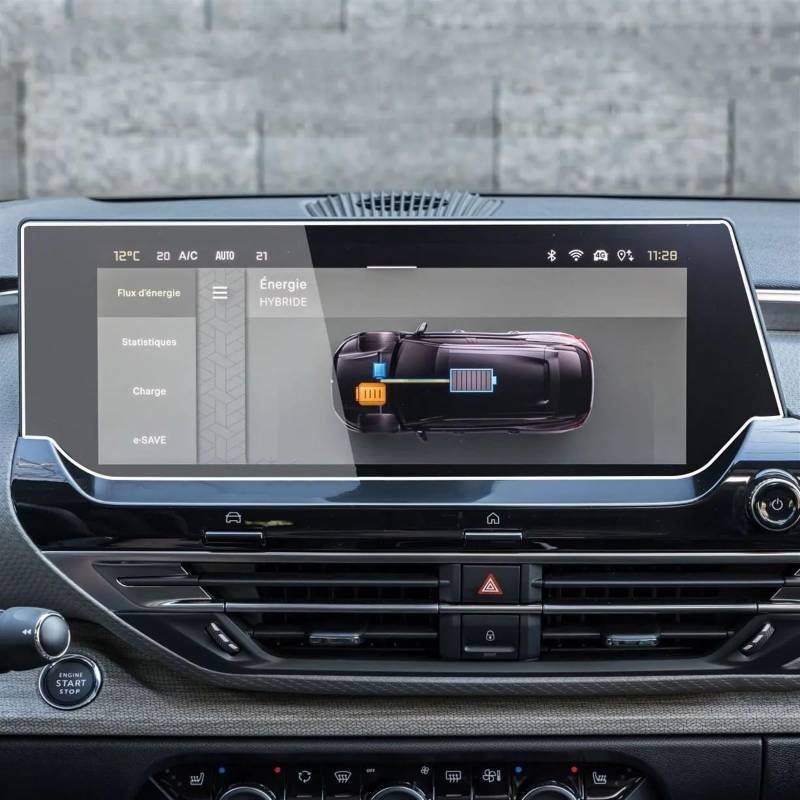 CEWSUIO Kompatibel Mit Citroen Für C5X C5 X 2021 2022 Auto-GPS-Navigation LCD-Bildschirm Displayschutzfolie Aus Gehärtetem Glas 12 Zoll GPS Navigation Schutzfolie von CEWSUIO