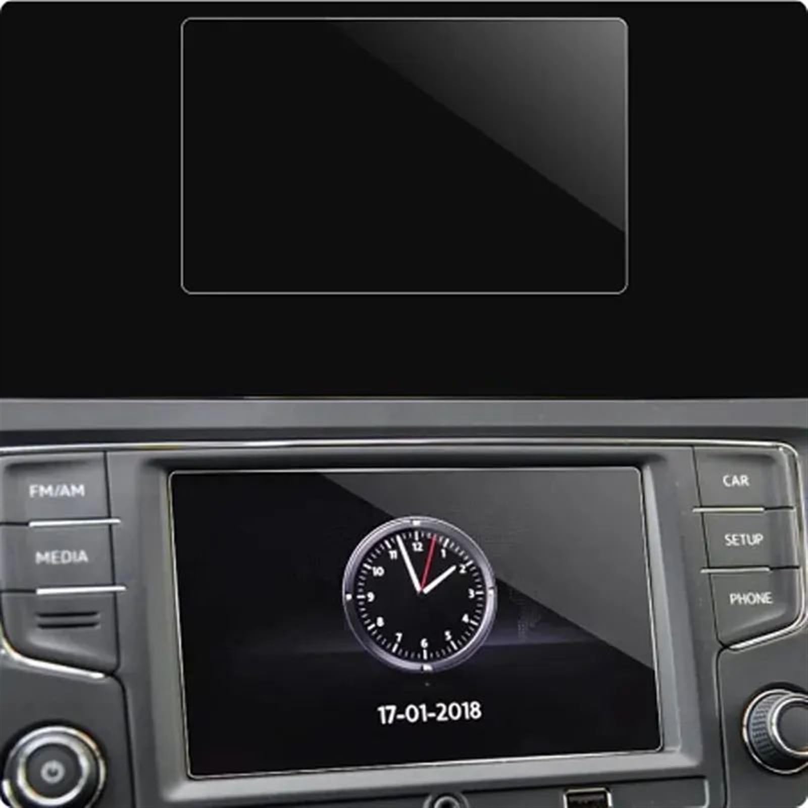 CEWSUIO Kompatibel mit VW für Tiguan Mk2 2016 2017 2018 Auto-GPS-Navigations-Armaturenbrett-LCD-Bildschirm Displayschutzfolie aus gehärtetem Glas GPS Navigation Schutzfolie(6.5 inch) von CEWSUIO