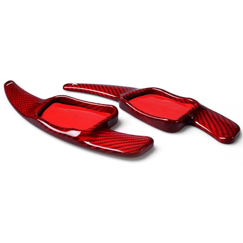 Car Shift Paddles Kompatibel Mit Für SQ5 2014 2015 2016, 2-teiliges Carbonfaser-Muster, Auto-Lenkrad-Schaltwippen-Verlängerung(Red Carbon) von CEWSUIO