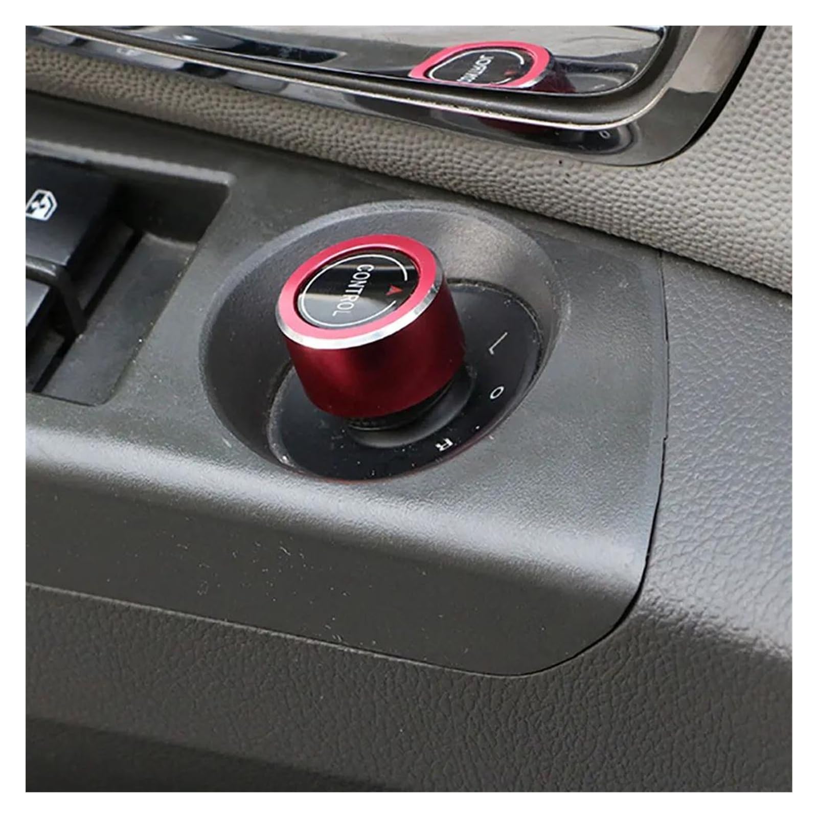 Aufkleber Abdeckung Auto-Rückspiegel-Druckknopf-Knopf-Abdeckung Für Chevrolet Für Cruze 2009–2014 Zubehör Steuerknopf-Schalter-Aufkleber Panel Interieurleisten(Red Knob Cover) von CEXBIRC