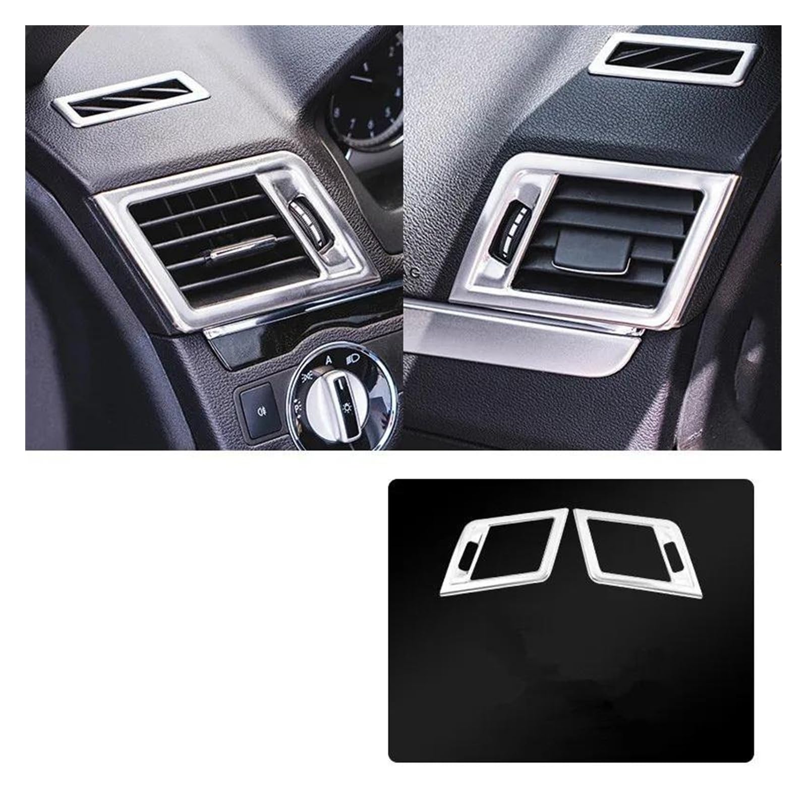 Aufkleber Abdeckung Edelstahl-Klimaanlagen-Auslassrahmen Für Beide Seiten, Dekoration, Abdeckung Für Benz E-Klasse Coupe W207 C207 2009–2013 Panel Interieurleisten(Silver-1) von CEXBIRC