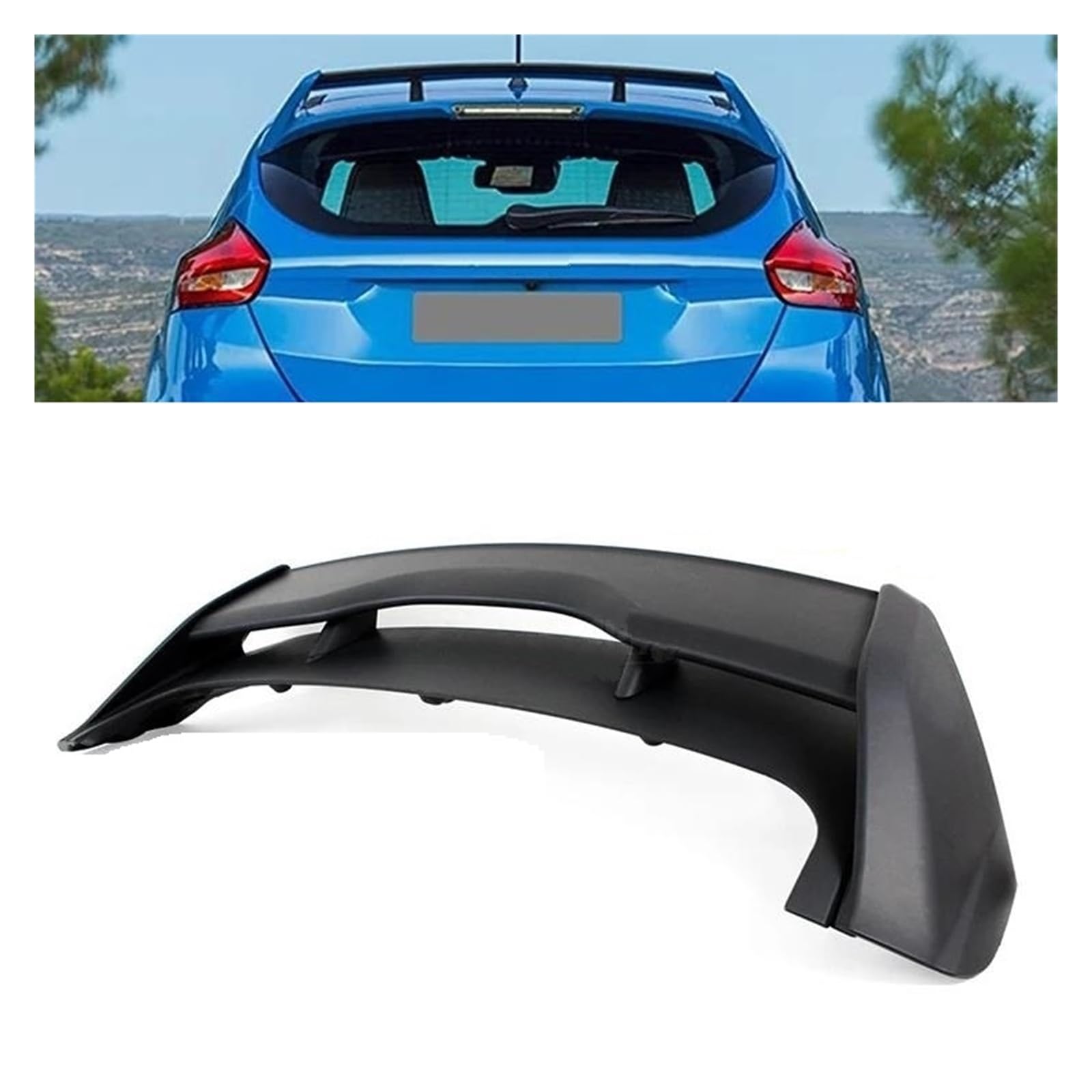 Auto Heckspoiler Heckflügel ABS-Kohlefaser-RS-Stil Heckspoilerspoiler Für Ford Für Focus SE Fließheck MK3 2012 2013 2014 2015 2016 2017 2018 Auto Spoilerlippe(All White) von CEXBIRC