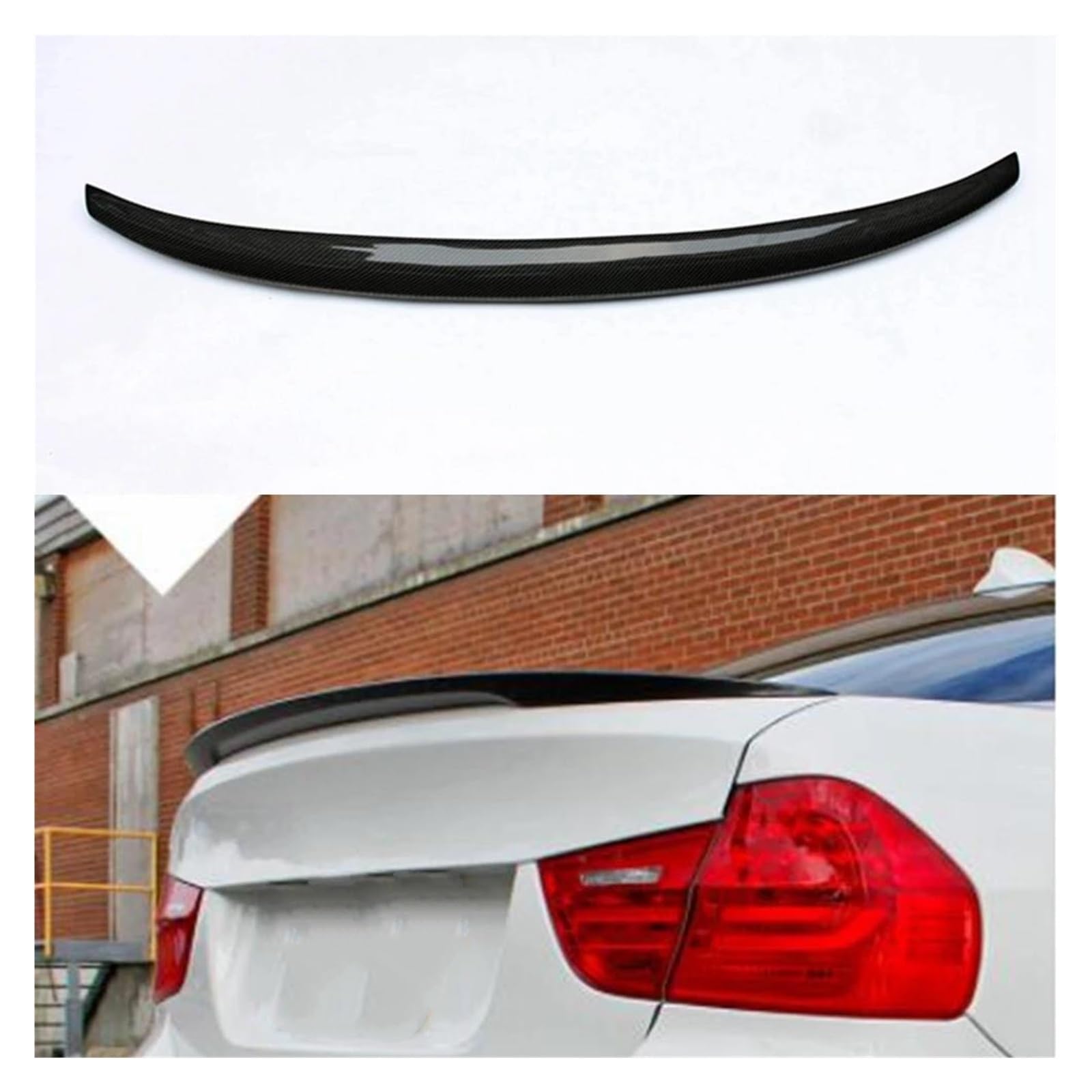 Auto Heckspoiler Heckflügel Auto Styling Carbon Fiber Hinten Dach Spoiler Stamm Lippe Boot Flügel Für E90 M3 318i 320i 325i 330i 2005-2011 E90 Limousine Auto Spoilerlippe(Fake Carbon Fiber) von CEXBIRC