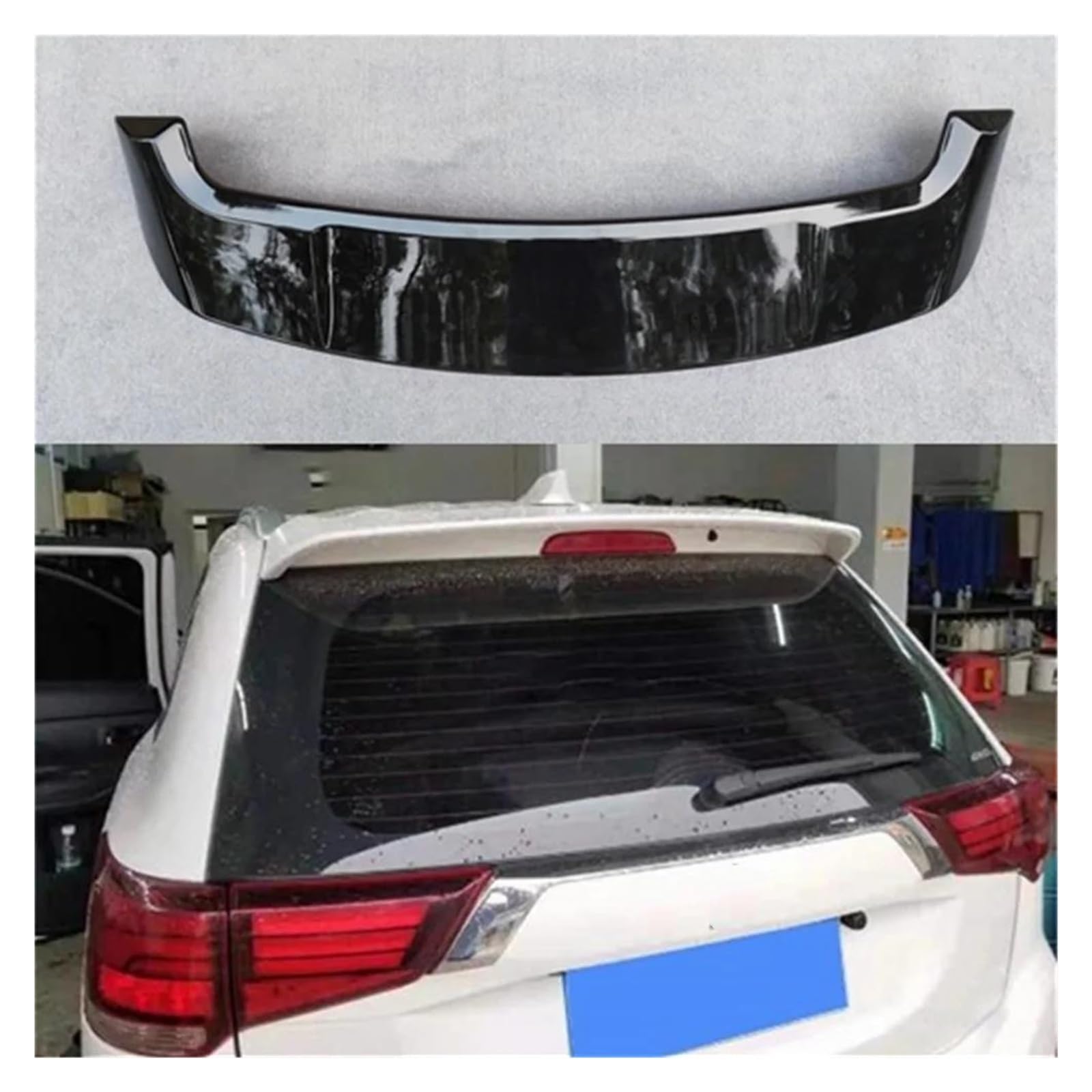 Auto Heckspoiler Heckflügel Für Mitsubishi Für Outlander 2013 2014 2015 2016 2017 2018 2019 Dachspoiler ABS Spoiler Primer Heckspoiler Auto Heckflügel Auto Spoilerlippe(Carbon Fiber Pattern) von CEXBIRC