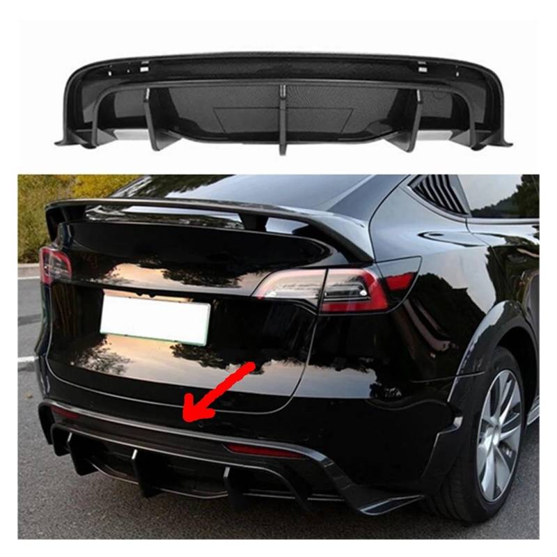 Auto Heckspoiler Heckflügel Für Tesla Für Modell Y 2021 2022 2023 Hinten Umhüllenden Modifizierten Zubehör ABS Heckspoiler Diffusor Heckspoilerlippe Auto Spoilerlippe(Bright Black) von CEXBIRC