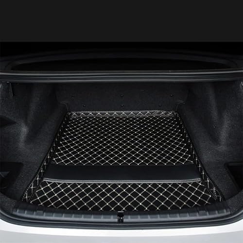 Auto Kofferraummatte Für 5 Serie G30 2019 2020 520 530 525 540 535 Kofferraum Gepäck Hinten Teppich Teppich Leder Kofferraum Matte Cargo-Liner Kofferraummatten(Black Beige Wire 2) von CEXBIRC