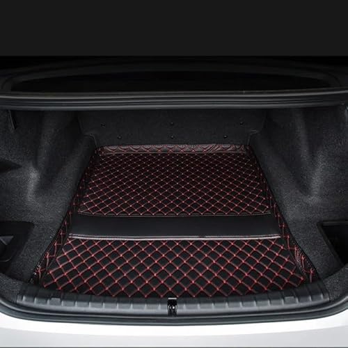 Auto Kofferraummatte Für 5 Serie G30 2019 2020 520 530 525 540 535 Kofferraum Gepäck Hinten Teppich Teppich Leder Kofferraum Matte Cargo-Liner Kofferraummatten(Black Red Wire 2) von CEXBIRC