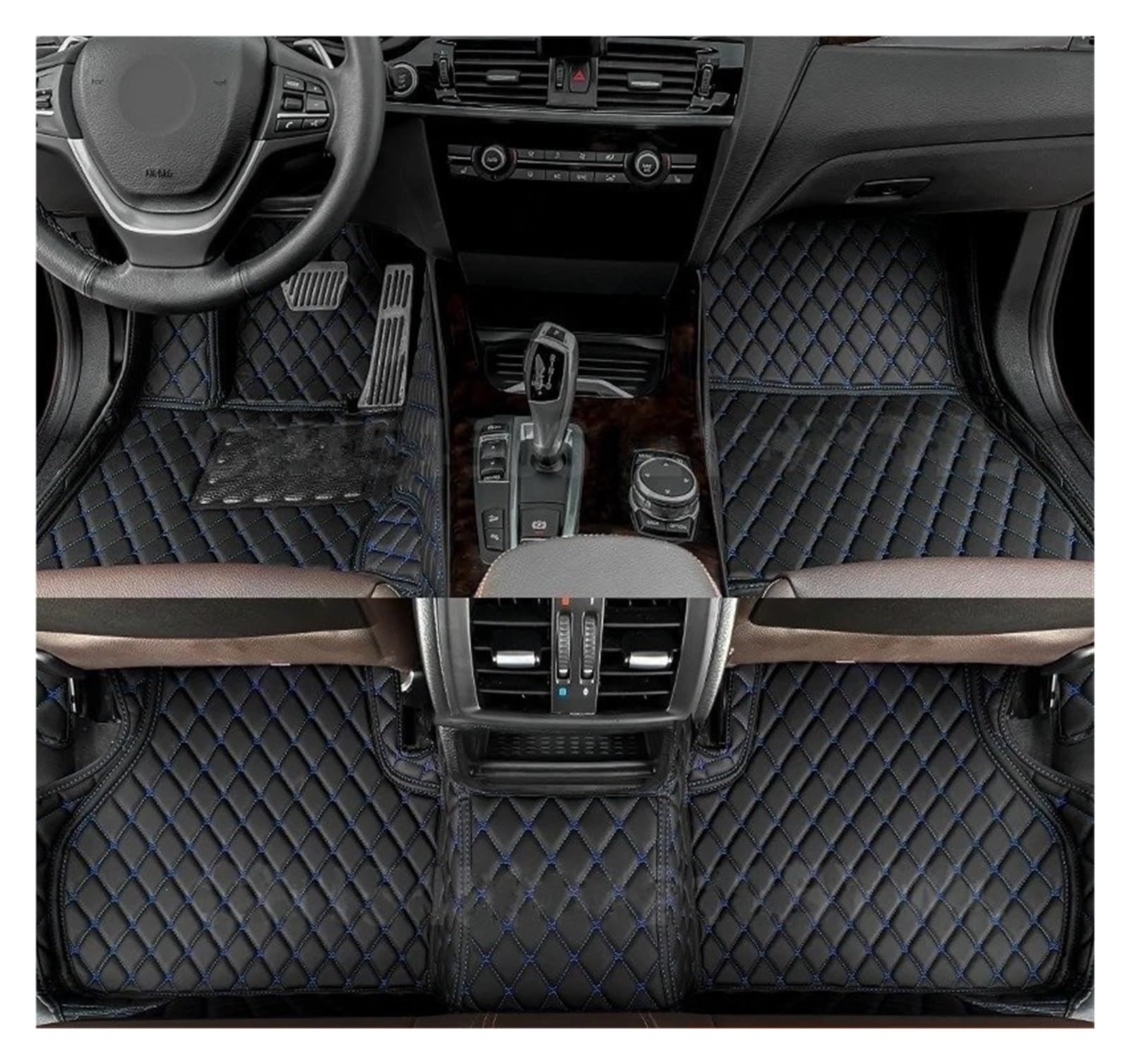 Auto Kofferraummatte Für Citroen C5X 2021 2022 2023 2024 Custom Car Fußmatten Vollständige Abdeckung Kofferraum Matte Auto Zubehör Auto Innen Dekoration Kofferraummatten(Black-Blue-Floor) von CEXBIRC