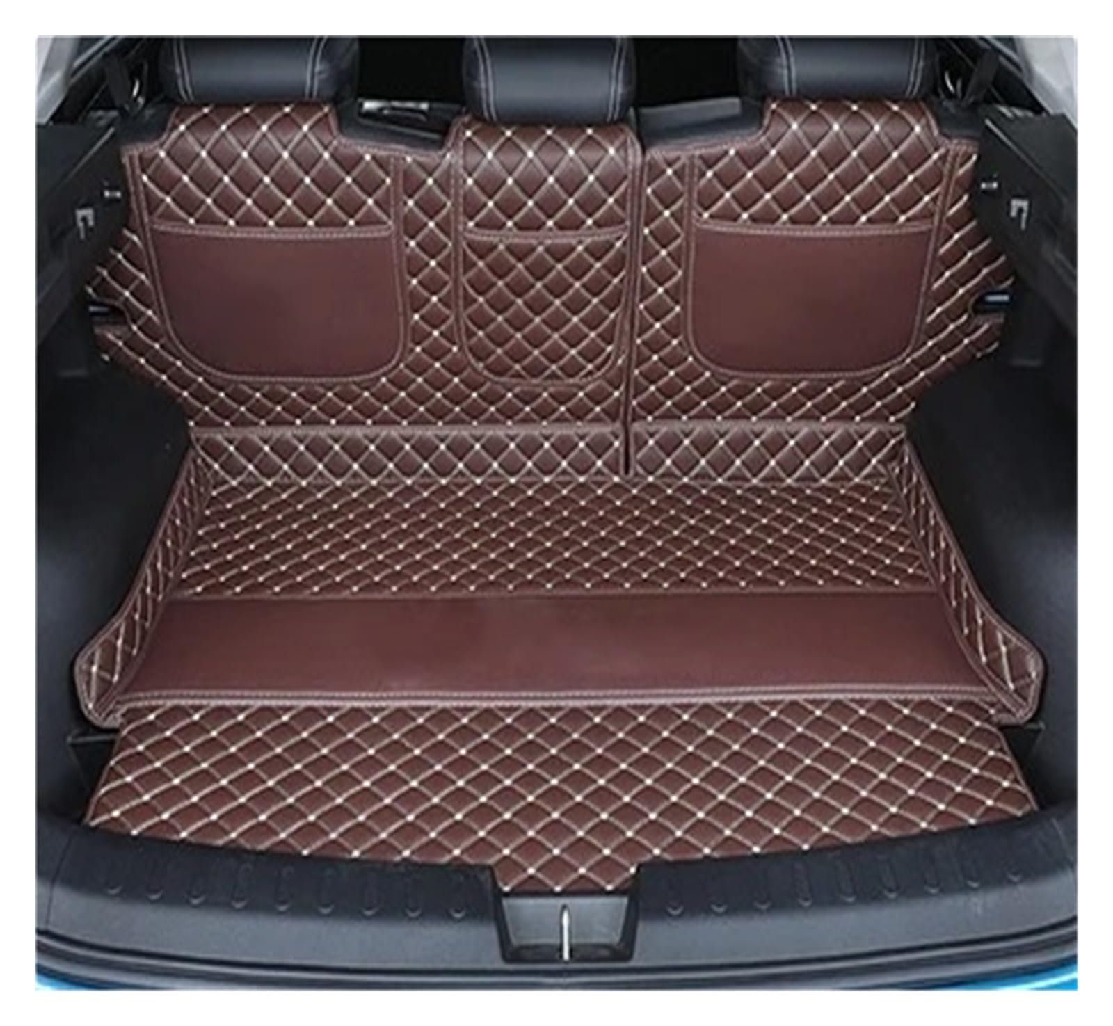 Auto Kofferraummatte Für Haval Für Jolion 2021 Stamm Leder Matten Teile Hinten Boot Liner Styling Anti-Schmutz Schutz Fach Abdeckung Kofferraummatten(B Coffee) von CEXBIRC