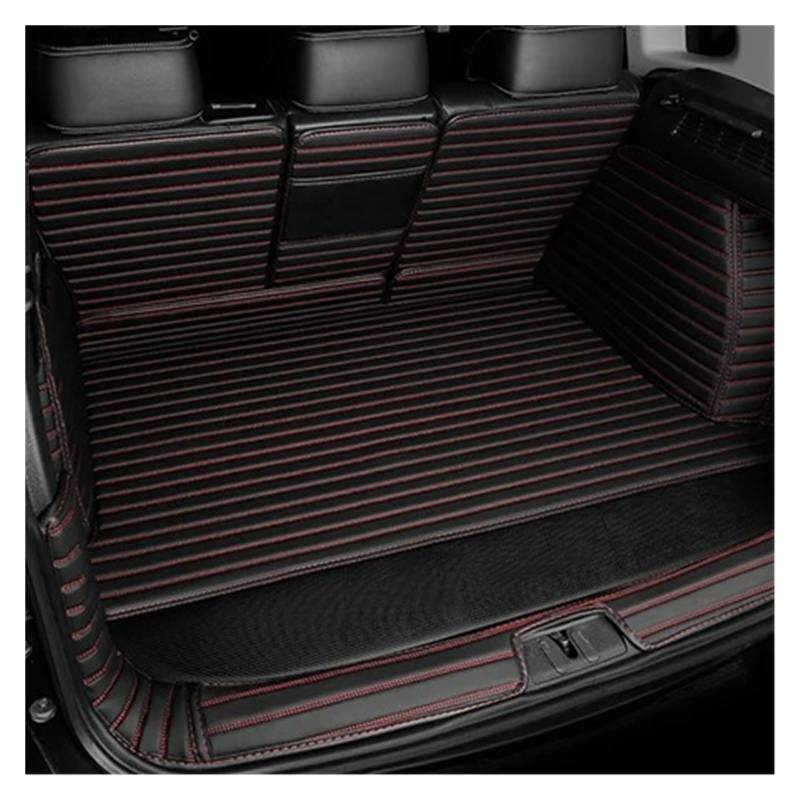 Auto Kofferraummatte Für Tesla Für Modell Y 2021 Vollständig Umgeben Kofferraum Matte Set TPE XPE Fracht Pad Teppich Schwanz Für Cargo Liners Kofferraummatten(C Black red) von CEXBIRC