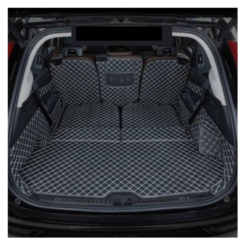 Auto Kofferraummatte Für Volvo Für XC90 2015 2016 2017 2018 Leder Kofferraum Matte Für Cargo-Liner Accesorios Teppiche Auto Alfombrillas Coche Tapetes Kofferraummatten(A Black beige) von CEXBIRC