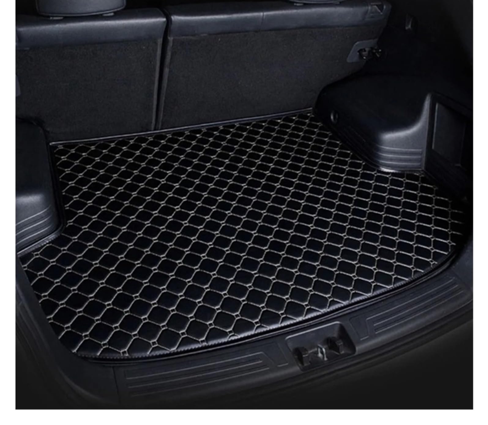 Auto Kofferraummatte Kofferraum Matte Flache Seite Hinten Für Fracht Schützen Pad Teppich Liner Abdeckung Schwanz Boot Pad Innen Für I4 2024 2023 2022 Kofferraummatten(Black Beige,2022) von CEXBIRC