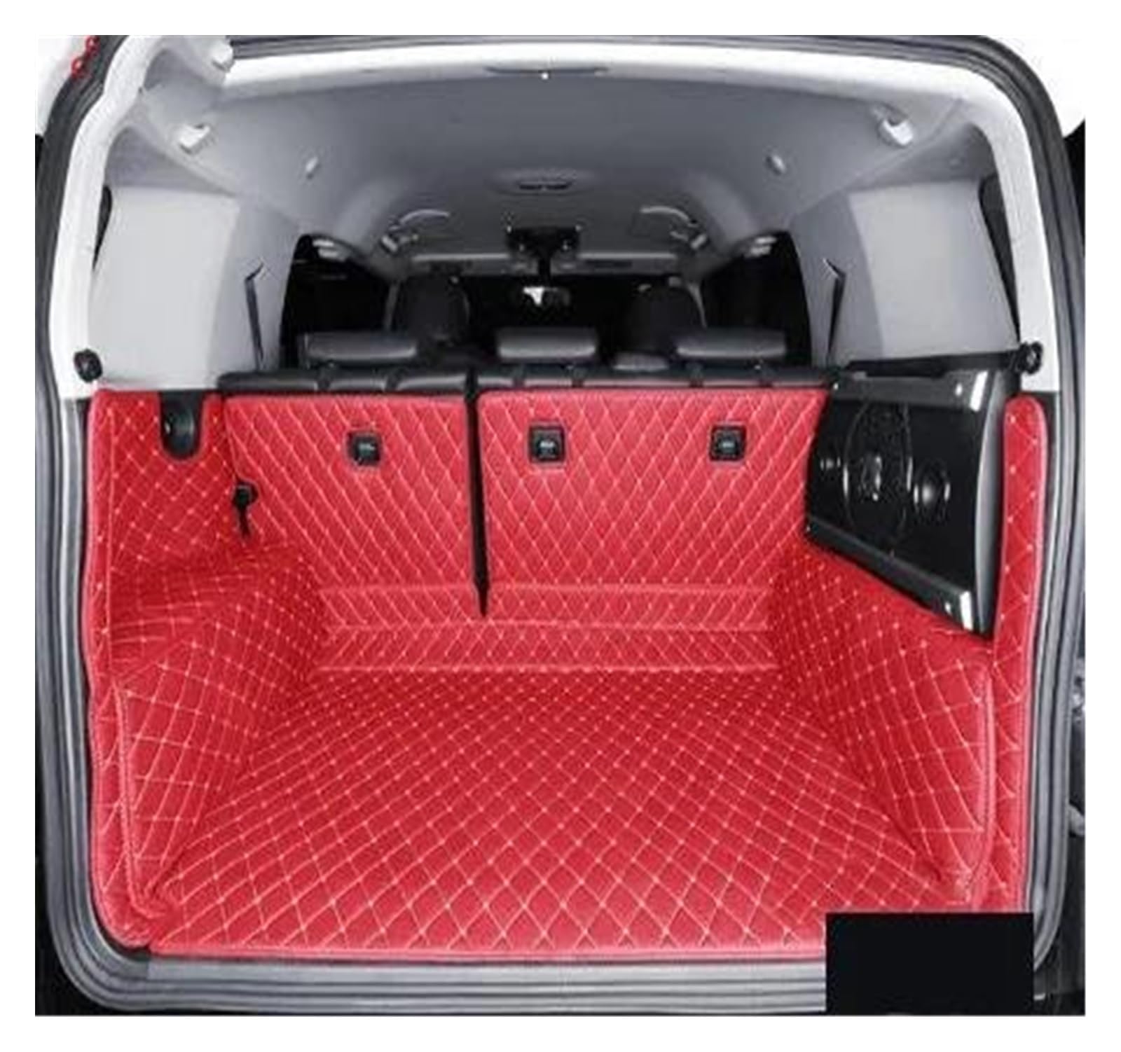 Kofferraum Schutzmatte Auto-Kofferraummatte Cargo-Liner Für Toyota Für FJ Für Cruiser 2008 2009 2010 2011 2012 2013 2014 2015 2016 2017 2018 2019 Leder Kofferraumwanne Set(Wine red,B) von CEXBIRC