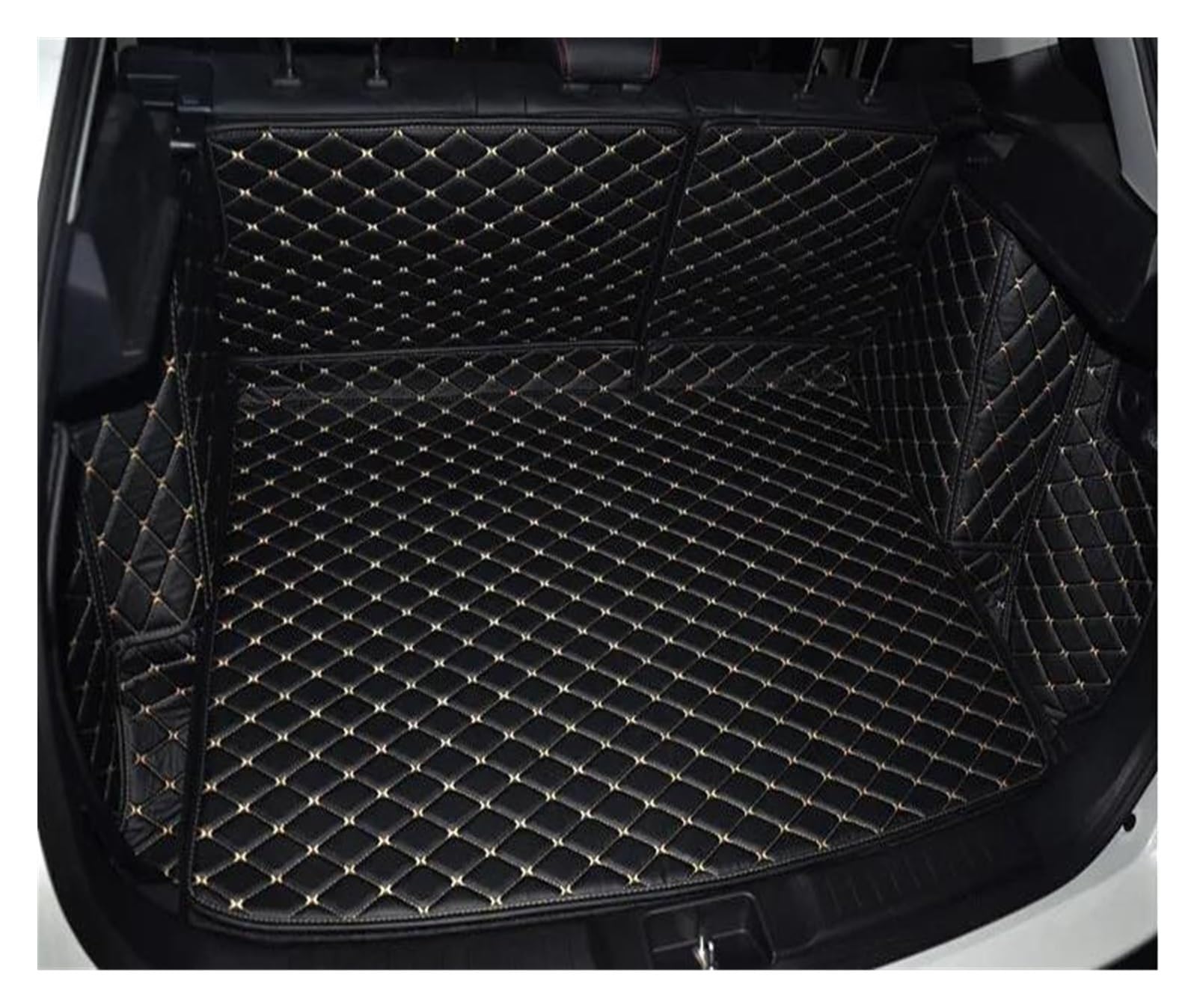 Kofferraum Schutzmatte Auto-Kofferraummatte Cargo-Liner Leder Für Suzuki Für Vitara 2015 2016 2017 2018 2019 5D Teppich Teppich Innenausstattung Kofferraumwanne Set(Black beige Wire) von CEXBIRC