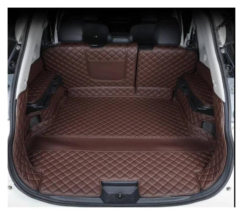 Kofferraum Schutzmatte Auto Kofferraummatten Leder Teile Liner Styling Anti-Schmutz-Schutzschale Für Nissan Für X Trail T32 5 Sitze Zubehör Heckkofferraummatte Kofferraumwanne Set(Brown Full Cover,C) von CEXBIRC