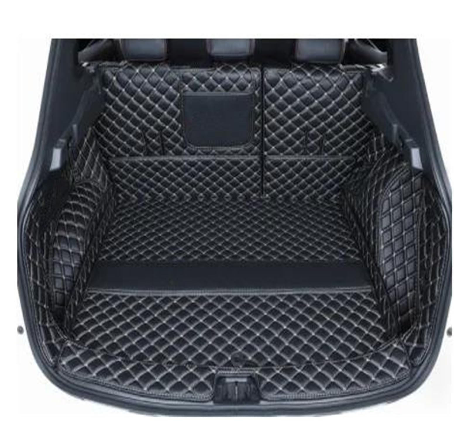 Kofferraum Schutzmatte Für Nissan Für Qashqai J10 2007 2008 2009 2010 2011 Leder-Kofferraummatten Anti-Schmutz-Schutzschale Cargo-Liner Schutzteppiche Kofferraumwanne Set(Black Beige,6 pcs) von CEXBIRC