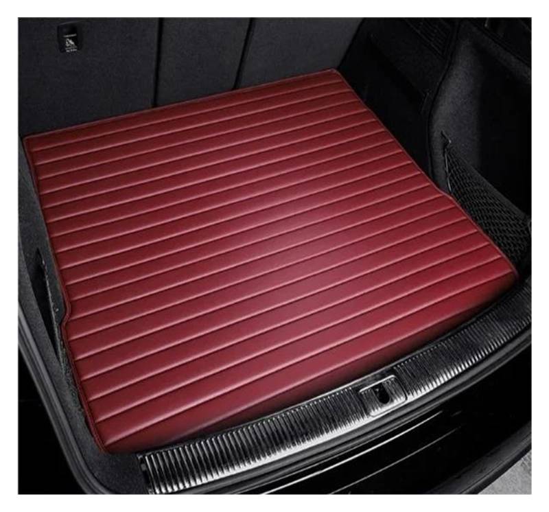 Kofferraum Schutzmatte Gestreifte Leder-Kofferraummatte Für VW Für Passat B5 B6 B7 2011-2012 2013 2014 2015 Zubehör Innendetails Teppich Kofferraumwanne Set(Wine red,2019-2022) von CEXBIRC