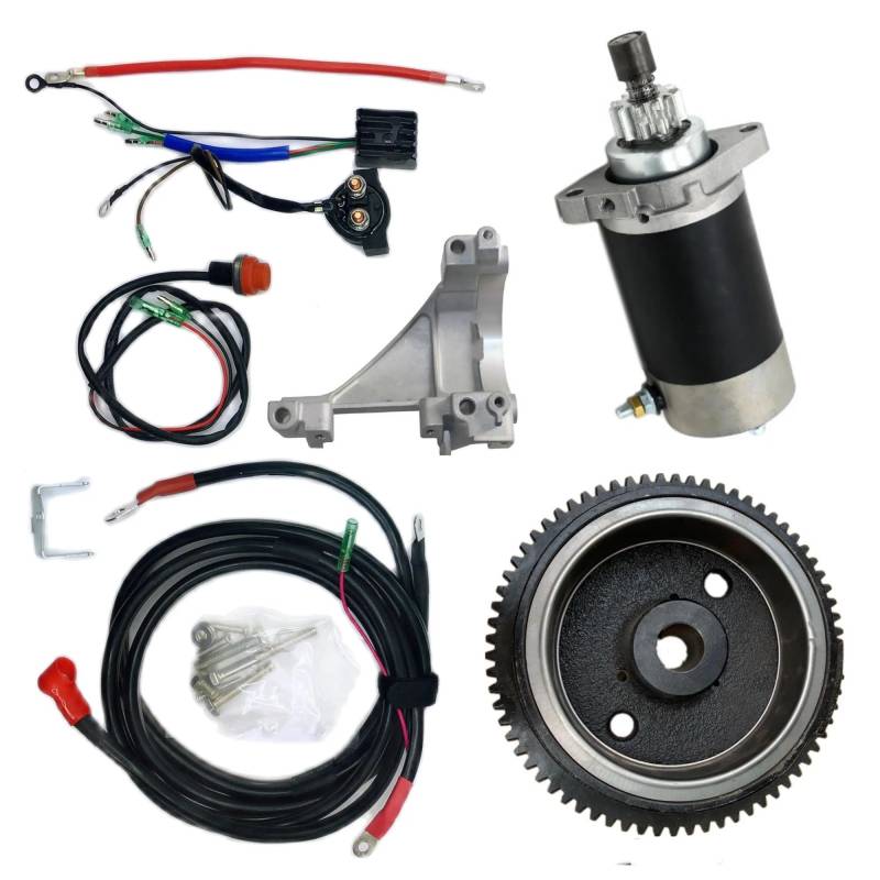 Motor Anlasser Für Außenbordmotor 4-Takt 9.9HP F9.9MSHG 6AUK S Mit Schwungrad Gleichrichter Relais Starter Motor Kabel Electrict Start Kit Anlasser Starter von CEXBIRC