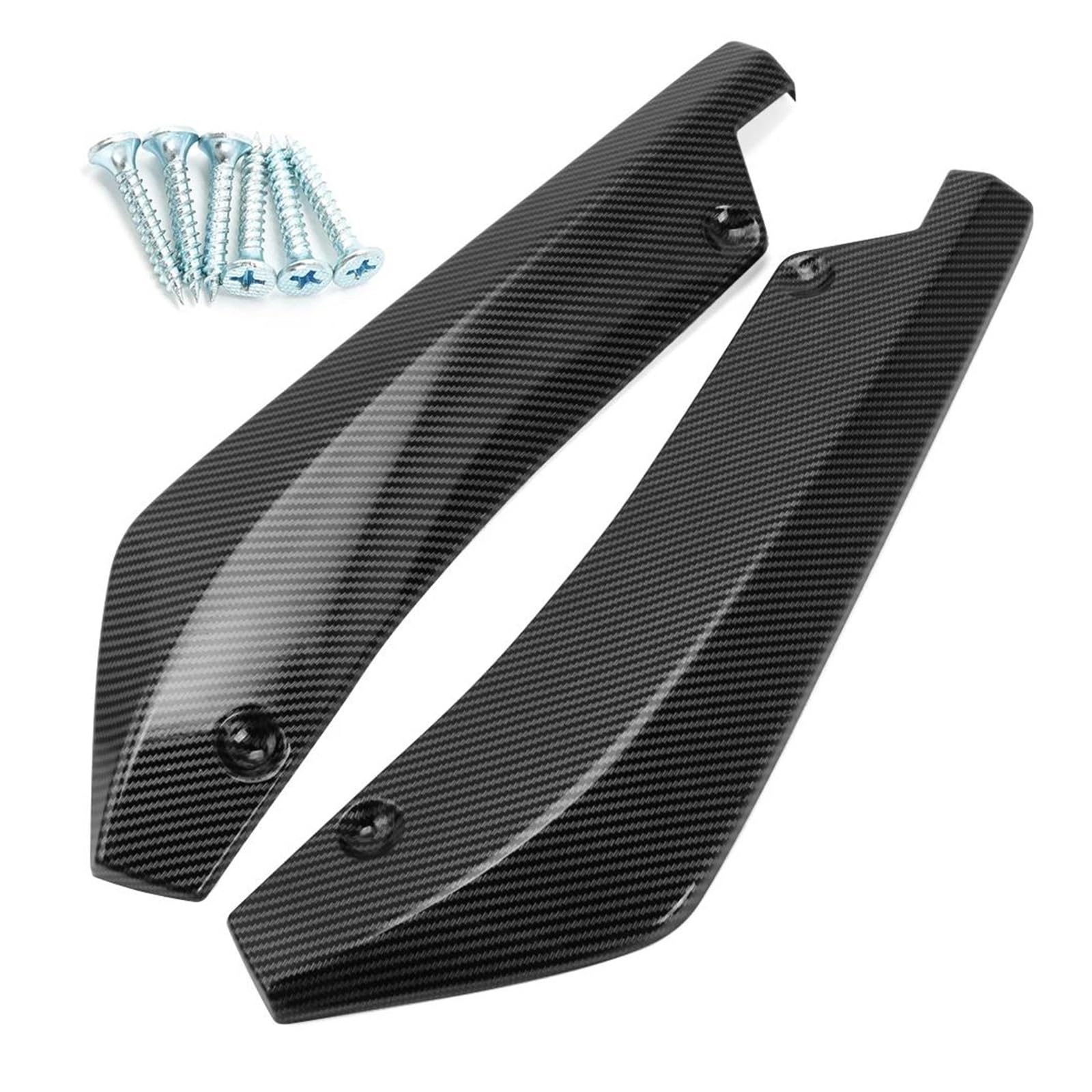 Seitenrock 2 STÜCKE 40 cm Universal Heckspoilerlippe Diffusor Splitter Für Civic Für Accord Autozubehör Canard Spoiler Body Kit Schutz Splitter(Kohlefaser-Optik) von CEXBIRC