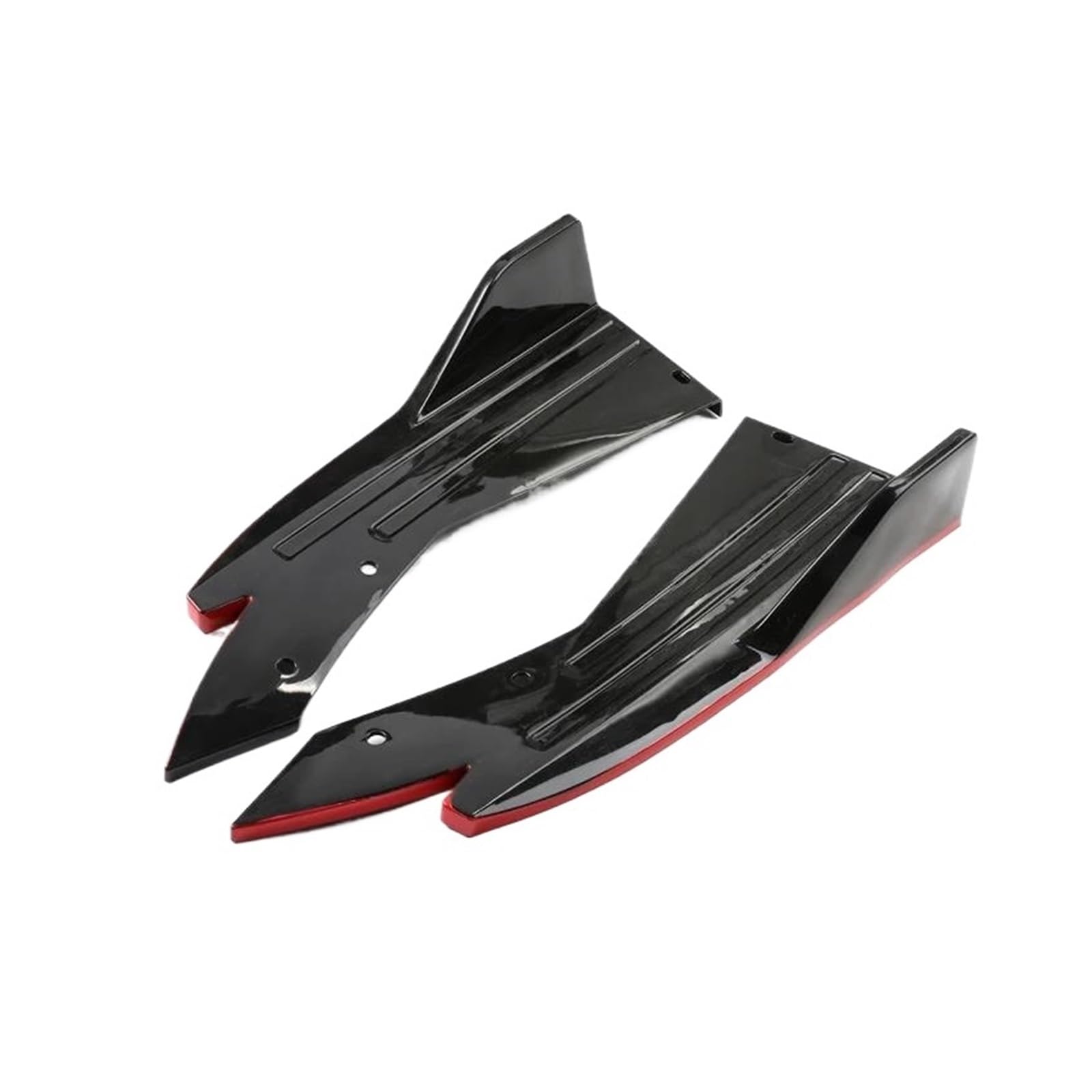 Seitenrock 2 STÜCKE 48 cm Universal Seitenschweller Wrap Winkel Splitter Auto Heckspoilerlippe Carbon Fiber Flügelverkleidung Schutz Anti-Crash-Diffusor Splitter(Bright Black Red) von CEXBIRC