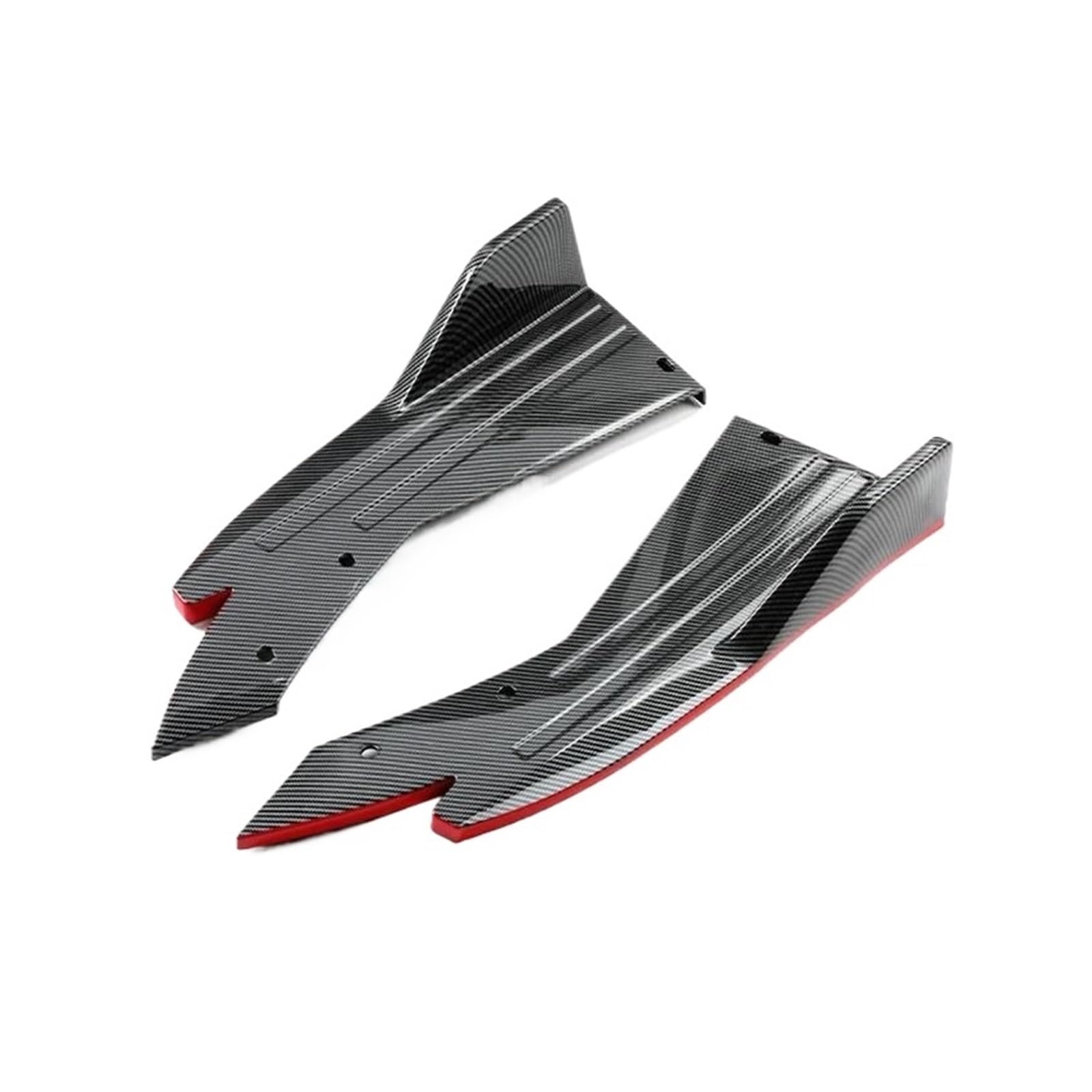 Seitenrock 2 STÜCKE 48 cm Universal Seitenschweller Wrap Winkel Splitter Auto Heckspoilerlippe Carbon Fiber Flügelverkleidung Schutz Anti-Crash-Diffusor Splitter(Carbon Fiber Red) von CEXBIRC