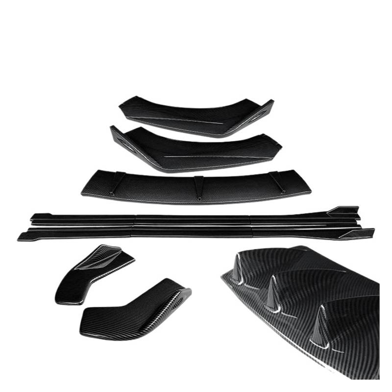 Seitenrock Auto Frontstoßstange Splitter Lip Body Kit Spoiler Heckspoiler Wrap Winkel Haifischflossen Seitenschweller Erweiterungen Für TT Für TTRS 2004-2019 Splitter(04-14 Carbon Fiber Look) von CEXBIRC