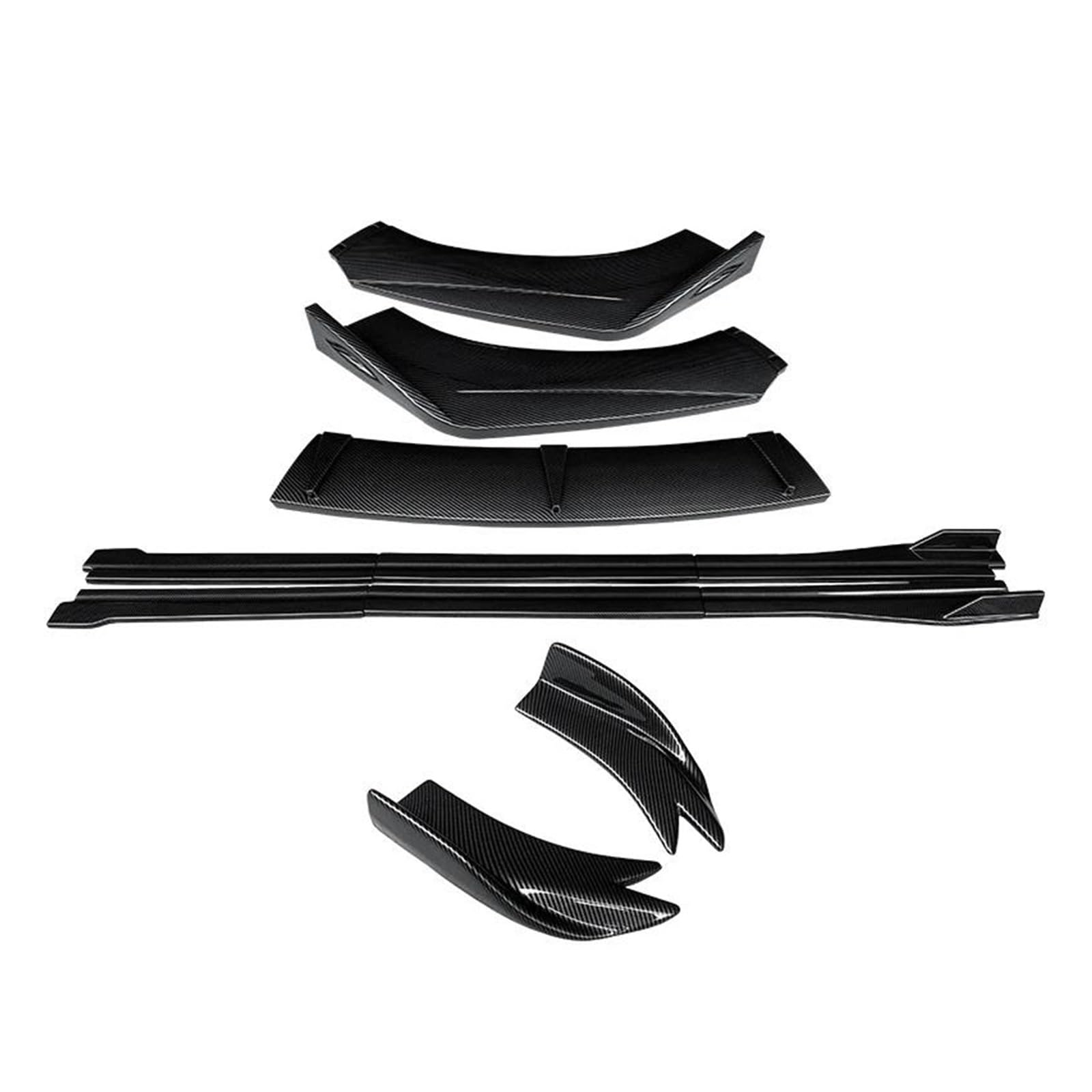 Seitenrock Auto Frontstoßstange Splitter Lip Body Kit Spoiler Seitenschweller Verlängerungen Heckumschlingungswinkel Haifischflossen ABS Für A1 2011-2019 Splitter(Kohlefaser-Optik) von CEXBIRC