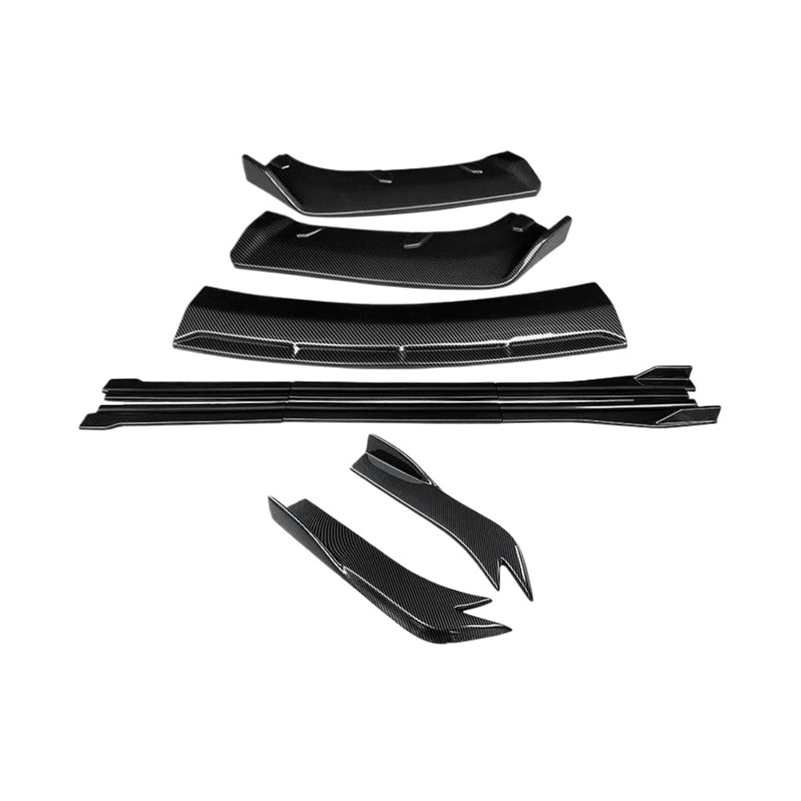 Seitenrock Für Infiniti G25 G35 G37 Limousine 2007-2013 Auto Front Stoßstange Splitter Diffusor Lip Protector Spoiler Seite Röcke Hinten Wrap Winkel Splitter(A Four Carbon Look) von CEXBIRC