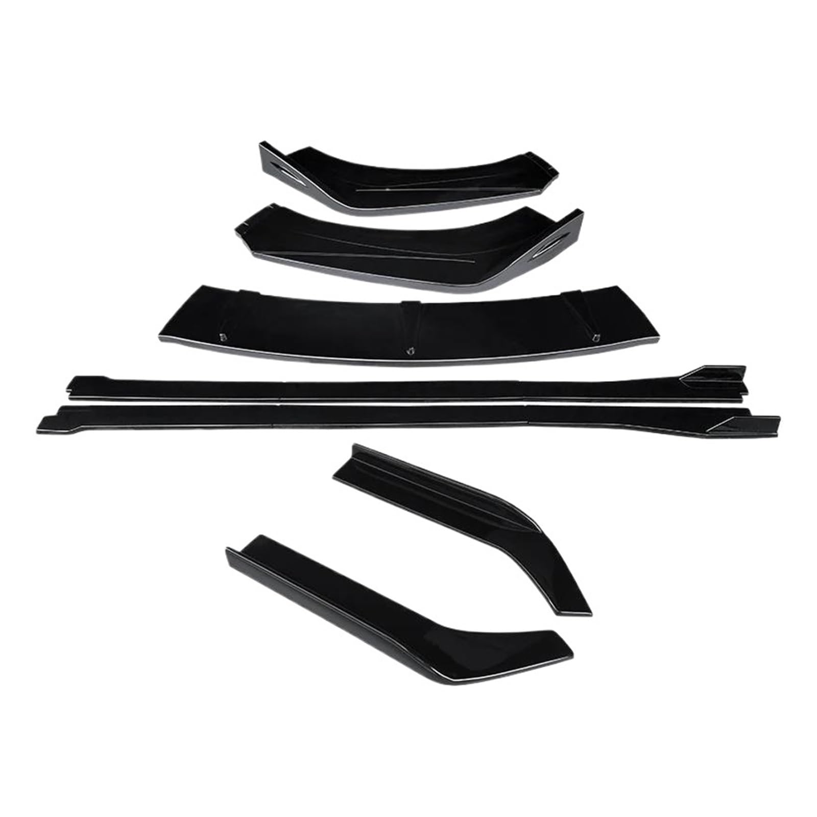 Seitenrock Für Serie Für Schritt Für WGN Auto Modifikation Frontstoßstange Splitter Lip Body Kit Spoiler Seitenschweller Erweiterungen Heckumschlingungswinkel Splitter(Gloss Black) von CEXBIRC