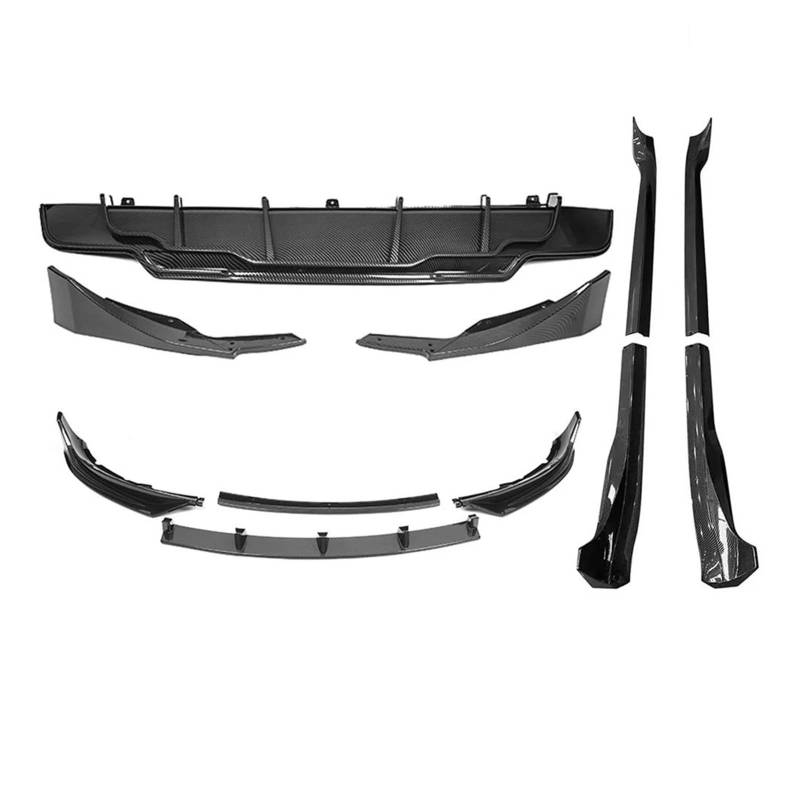 Seitenrock Für Tesla Für Modell 3 Y 2017-2023 Sport Body Kit Carbon Fiber Stoßstange Lippe Hinten Diffusor Spoiler Tuning Zubehör Splitter(3 Whole Gcf Set) von CEXBIRC