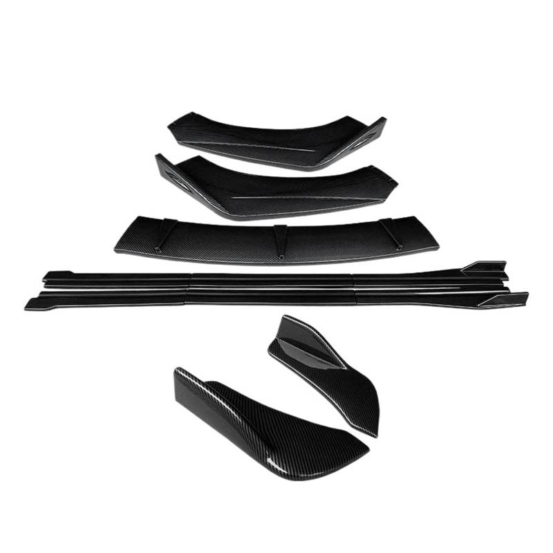 Seitenrock Karosserie-Kit Frontstoßstange Splitter Lippenspoiler Seitenschweller Verlängerungen Hinterer Umschlingungswinkel Haifischflossen Für Volvo V40 2013–19 Splitter(Kohlefaser-Optik) von CEXBIRC