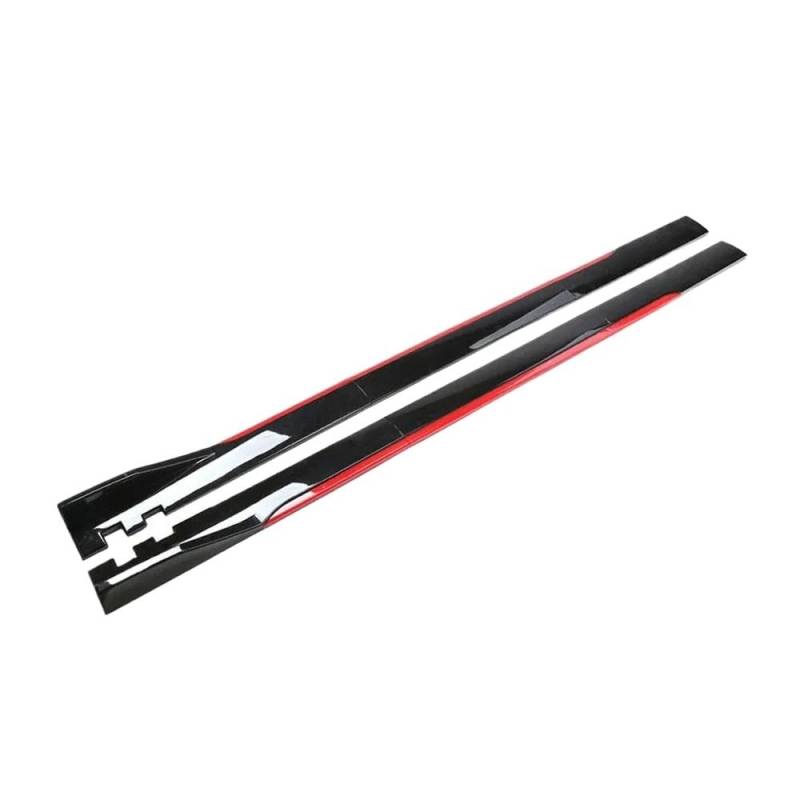 Seitenrock Universal 2,2 M/2 M ABS Seitenspoiler Auto Seitenschweller Verlängerung Spoiler Schweller Lippensplitter Für Subaru Autozubehör Splitter(B Black red 2m) von CEXBIRC