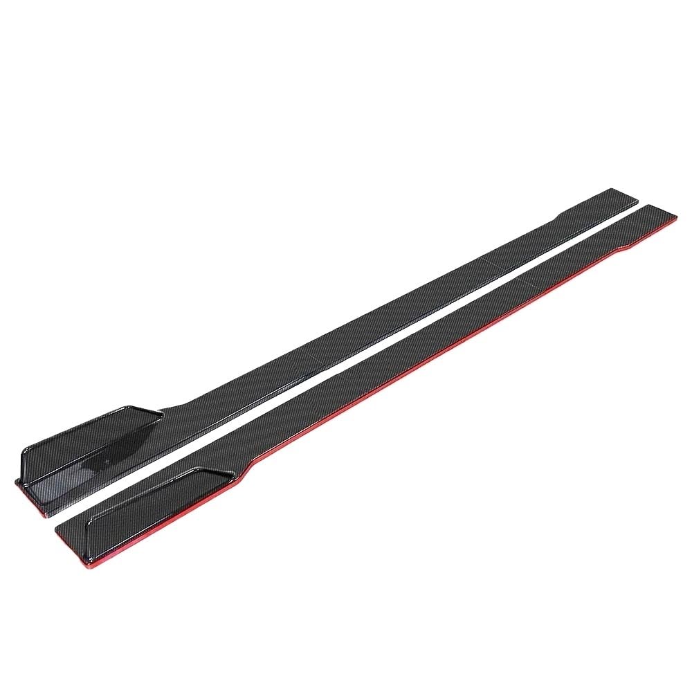 Seitenrock Universal 2,2M/2m ABS Seite Spoiler Auto Zubehör Auto Seite Röcke Erweiterung Spoiler Rocker Panels Lip Splitter Für Splitter(B Carbon red 2.2m) von CEXBIRC