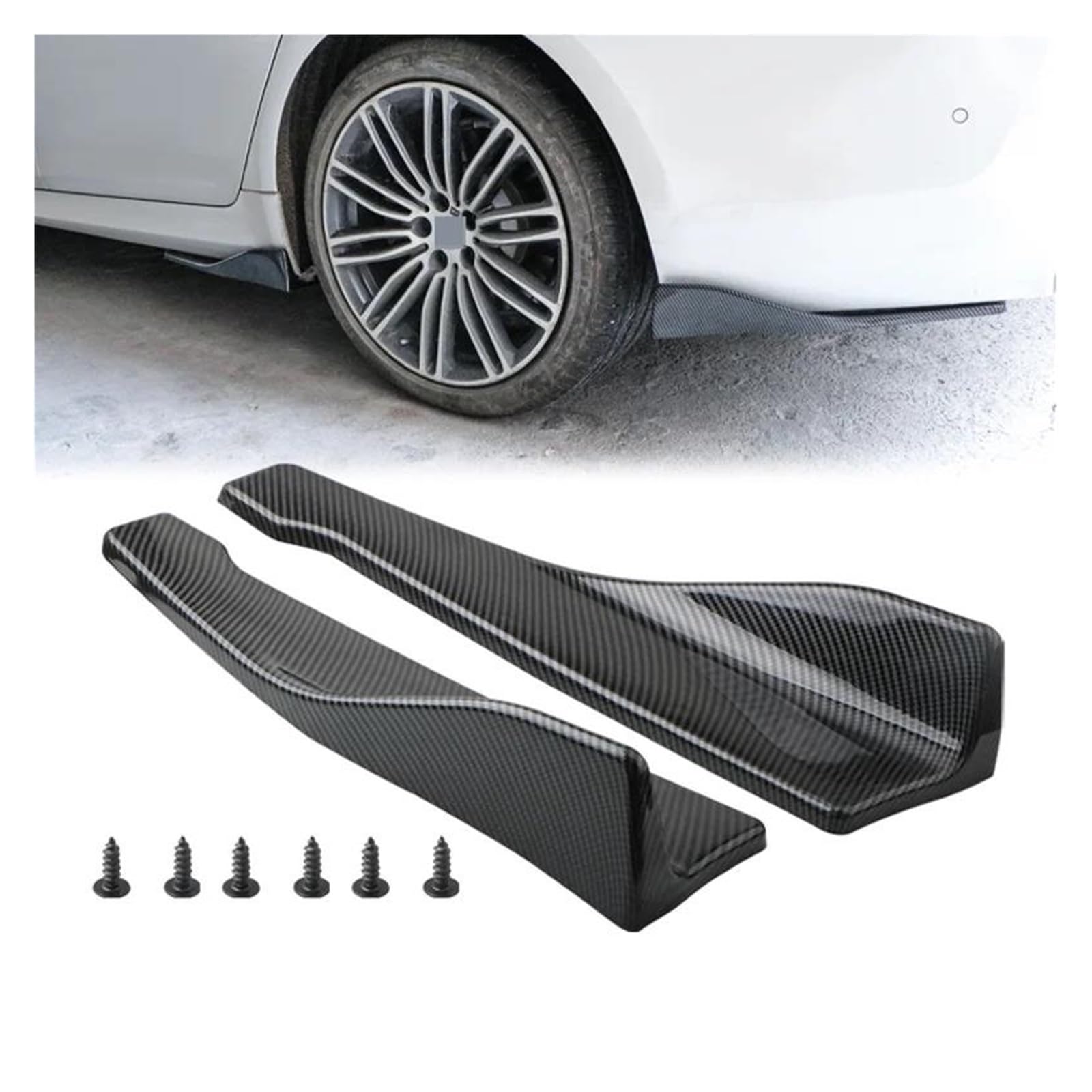 Seitenrock Universal Auto Spoiler Hinten Stoßstange Streifen Lip Diffusor Splitter Scratch Protector Auto Tuning Zubehör Carbon Faser Splitter(Side Skirt CB) von CEXBIRC